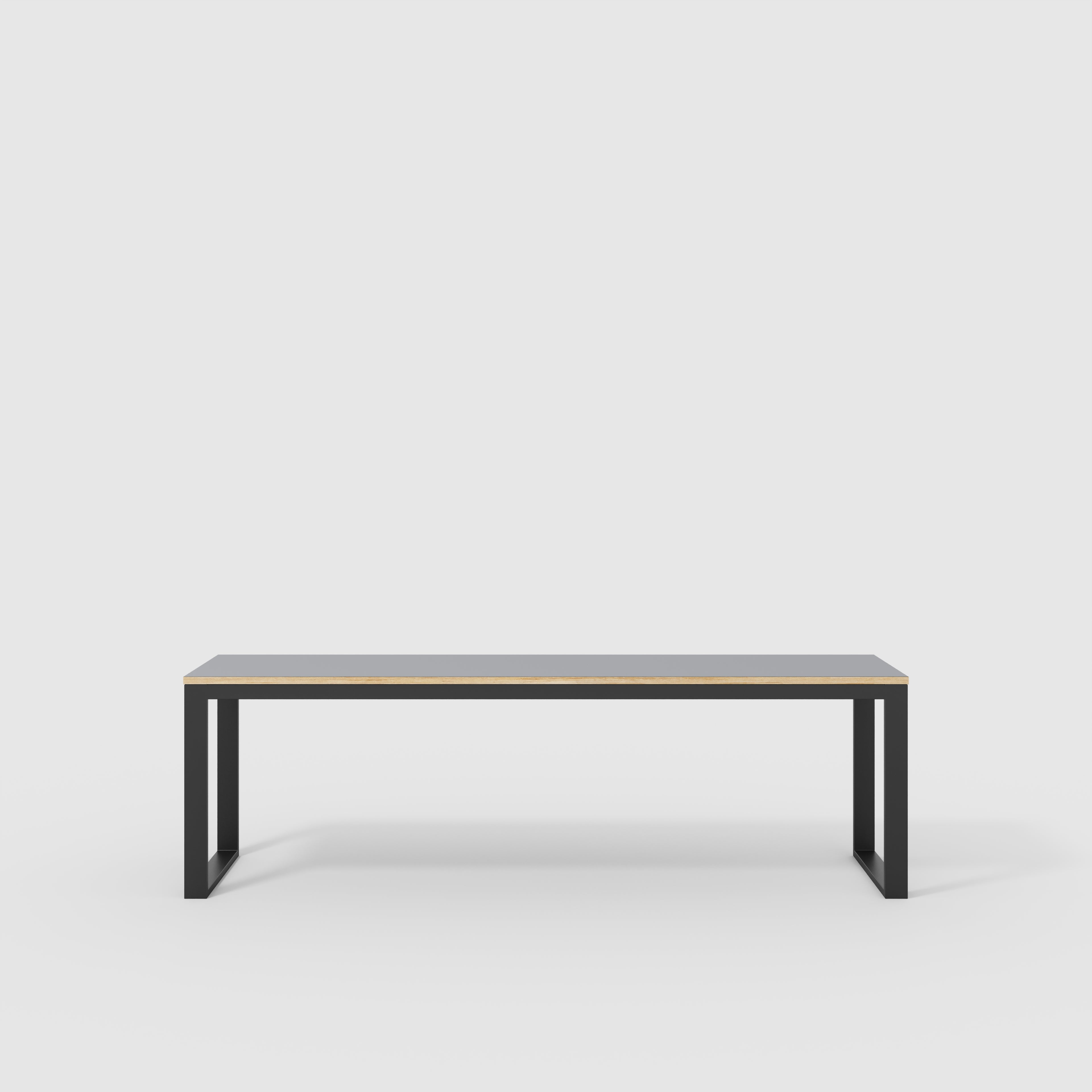 Desk with Black Industrial Frame - Formica Tornado Grey - 2400(w) x 585(d) x 735(h)