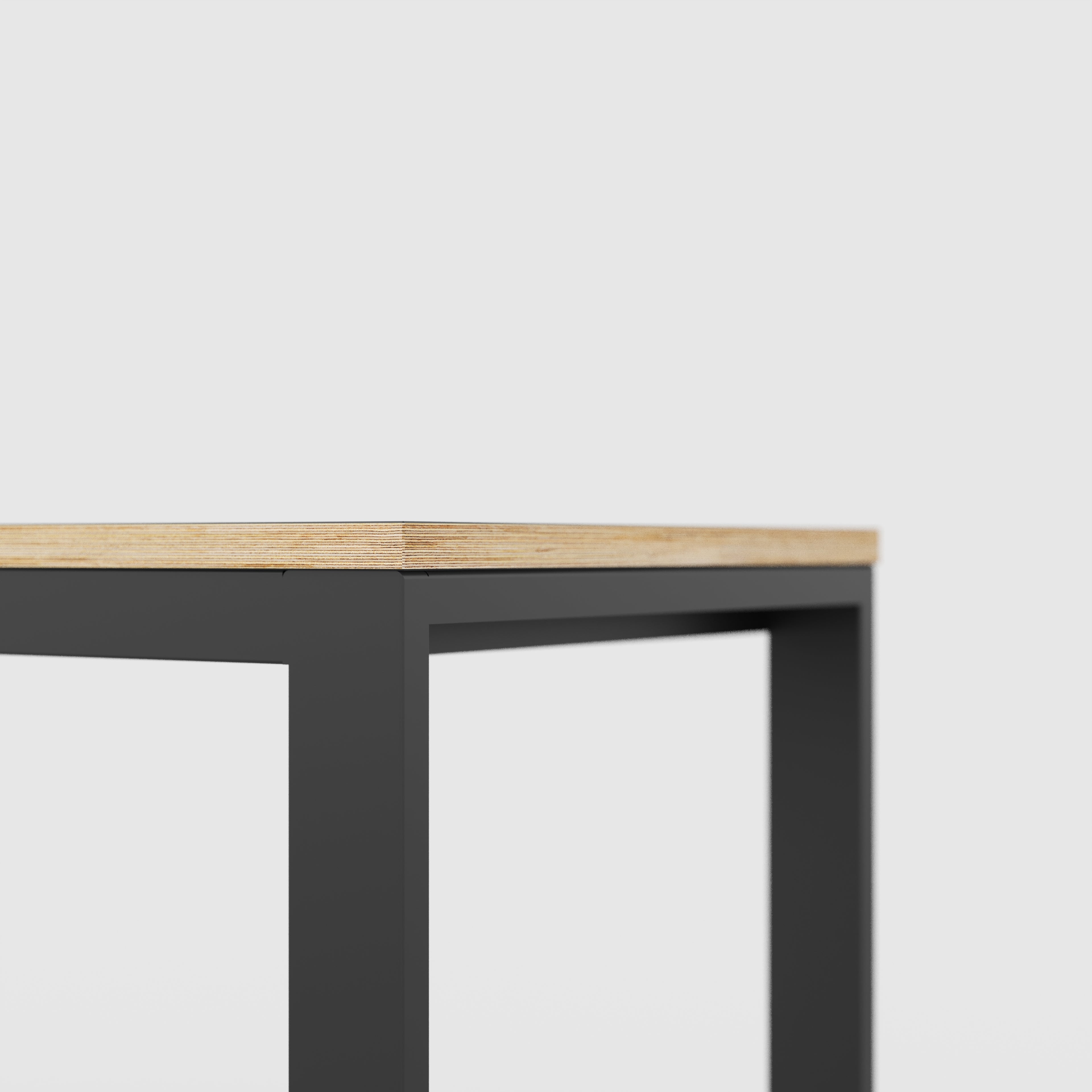 Desk with Black Industrial Frame - Formica Diamond Black - 1500(w) x 585(d) x 735(h)
