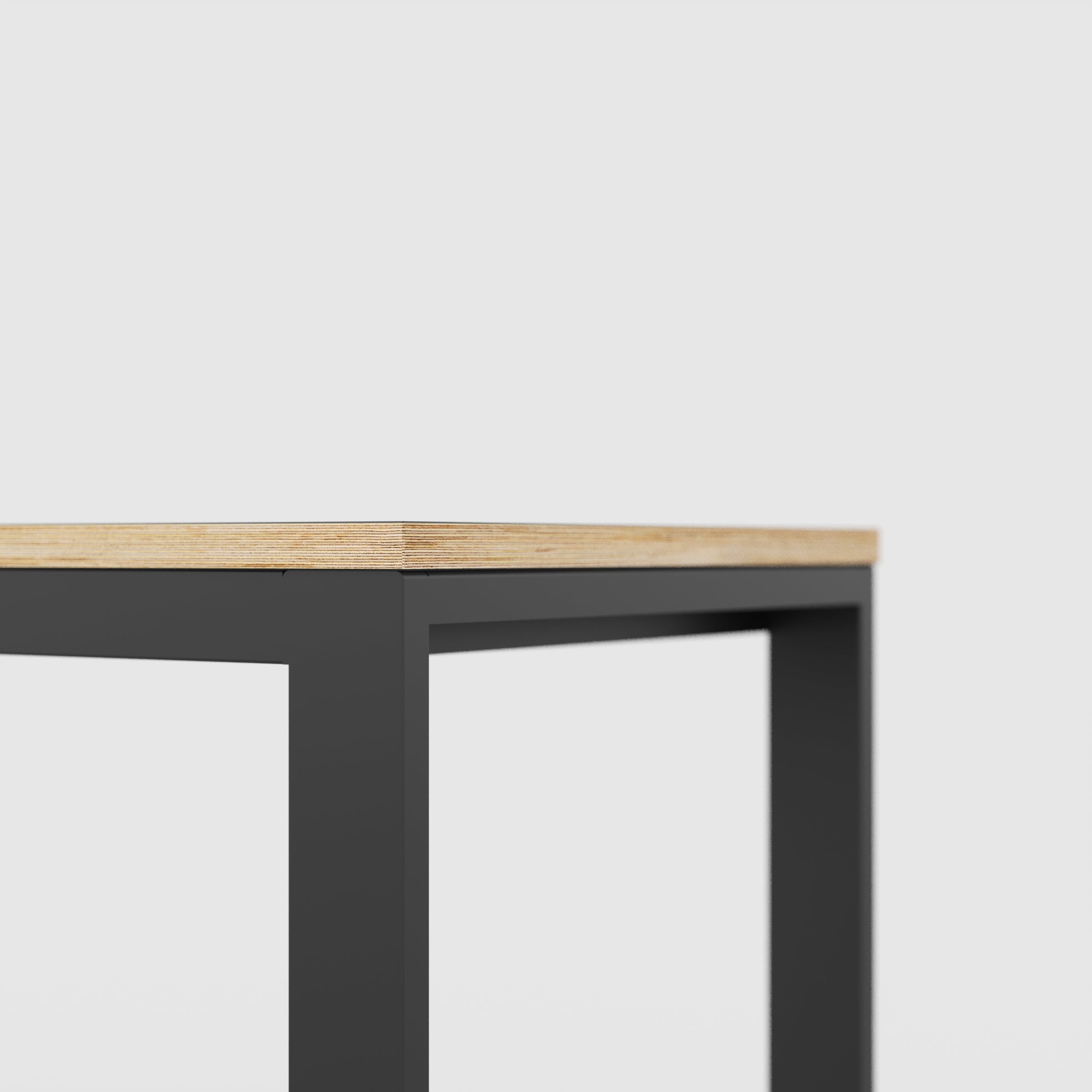 Plywood Desk with Black Industrial Frame - Formica Diamond Black - 120