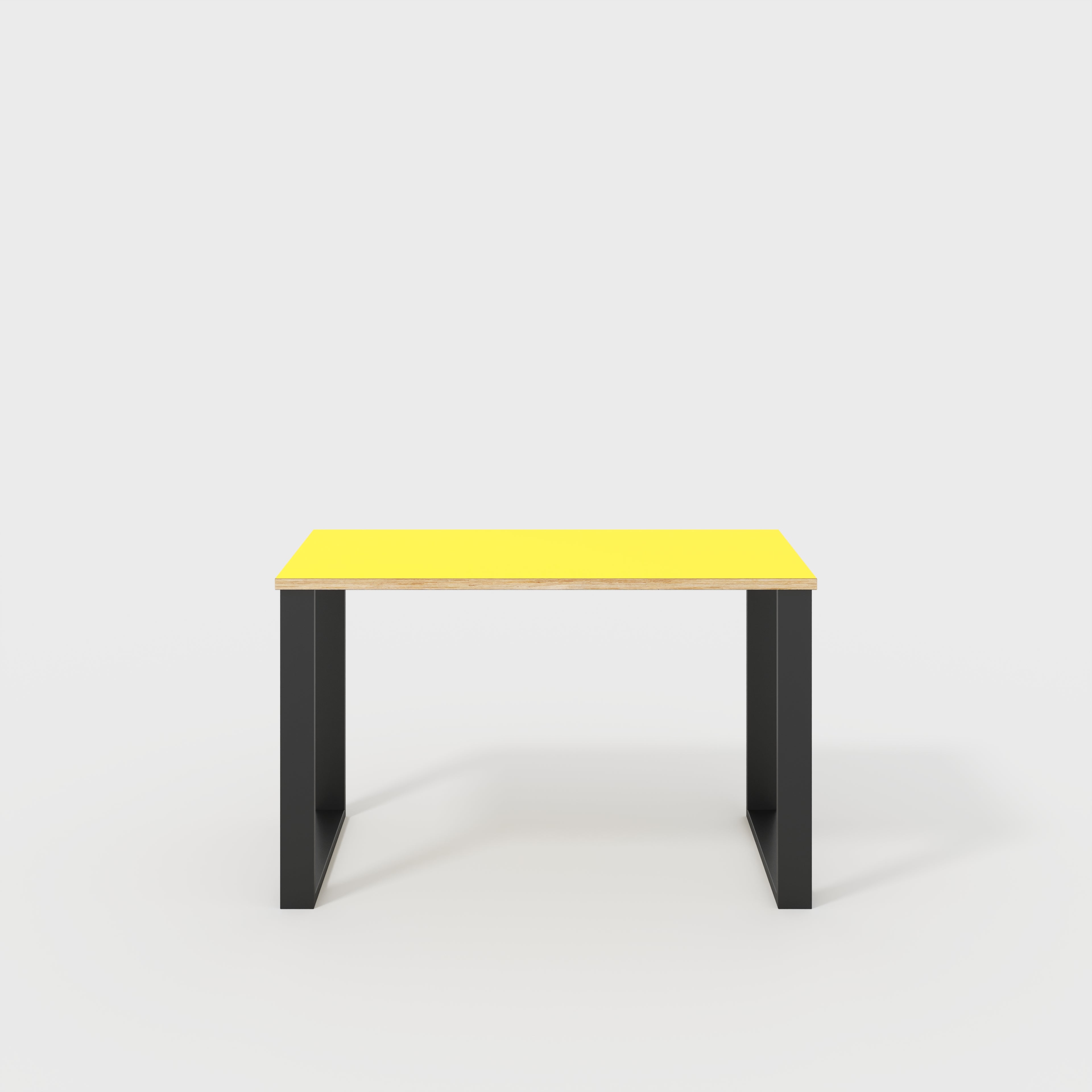 Desk with Black Industrial Legs - Formica Chrome Yellow - 1200(w) x 600(d) x 735(h)