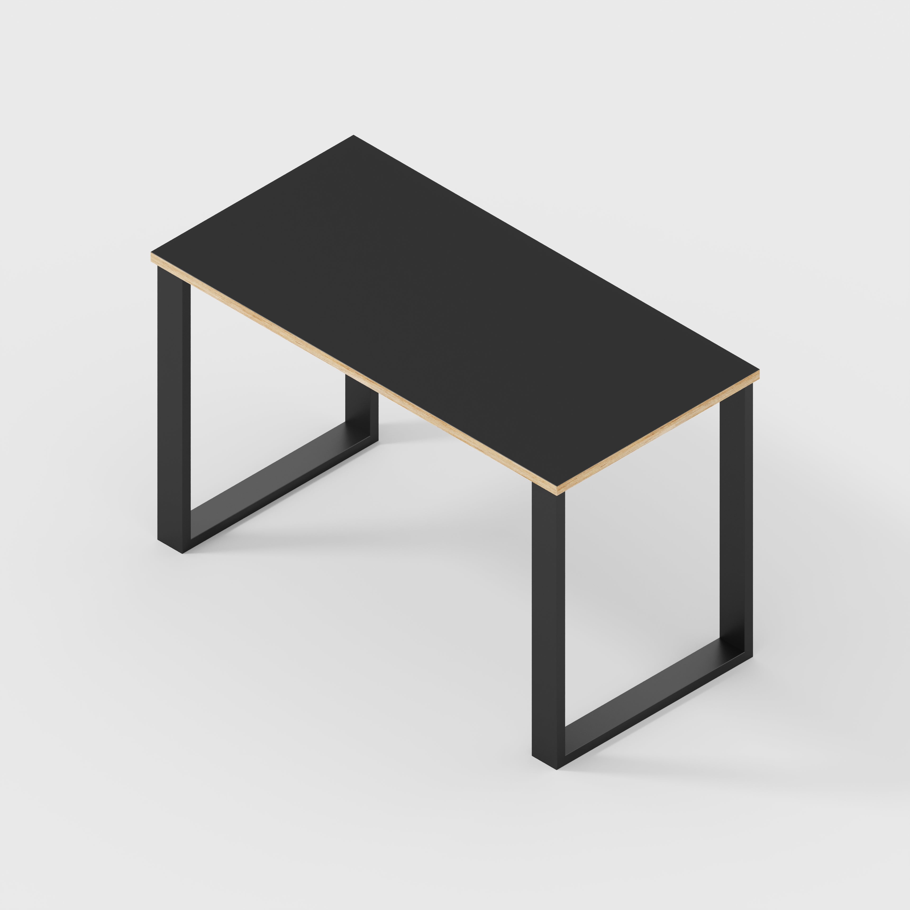 Desk with Black Industrial Legs - Formica Diamond Black - 1200(w) x 600(d) x 735(h)