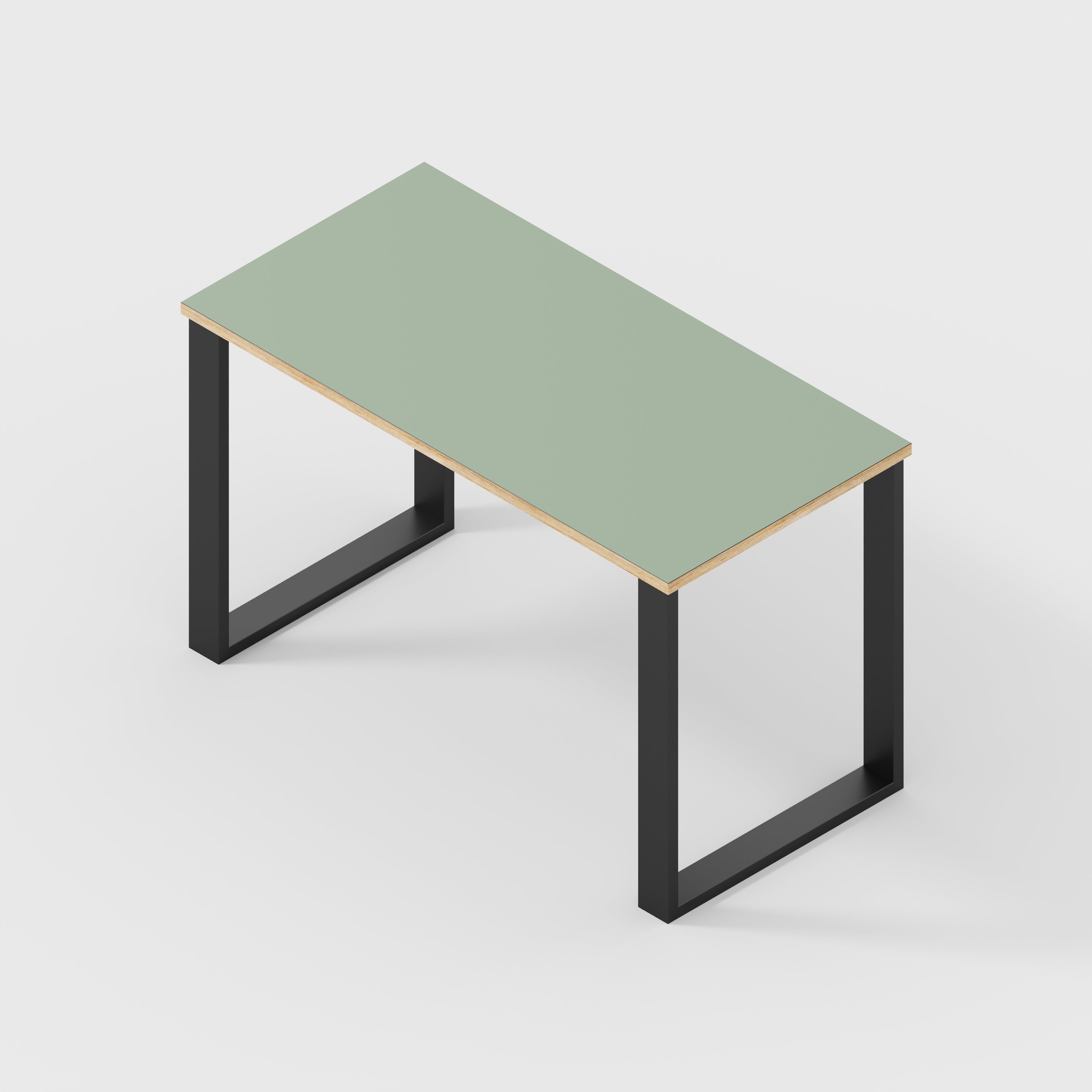 Desk with Black Industrial Legs - Formica Green Slate - 1200(w) x 600(d) x 735(h)