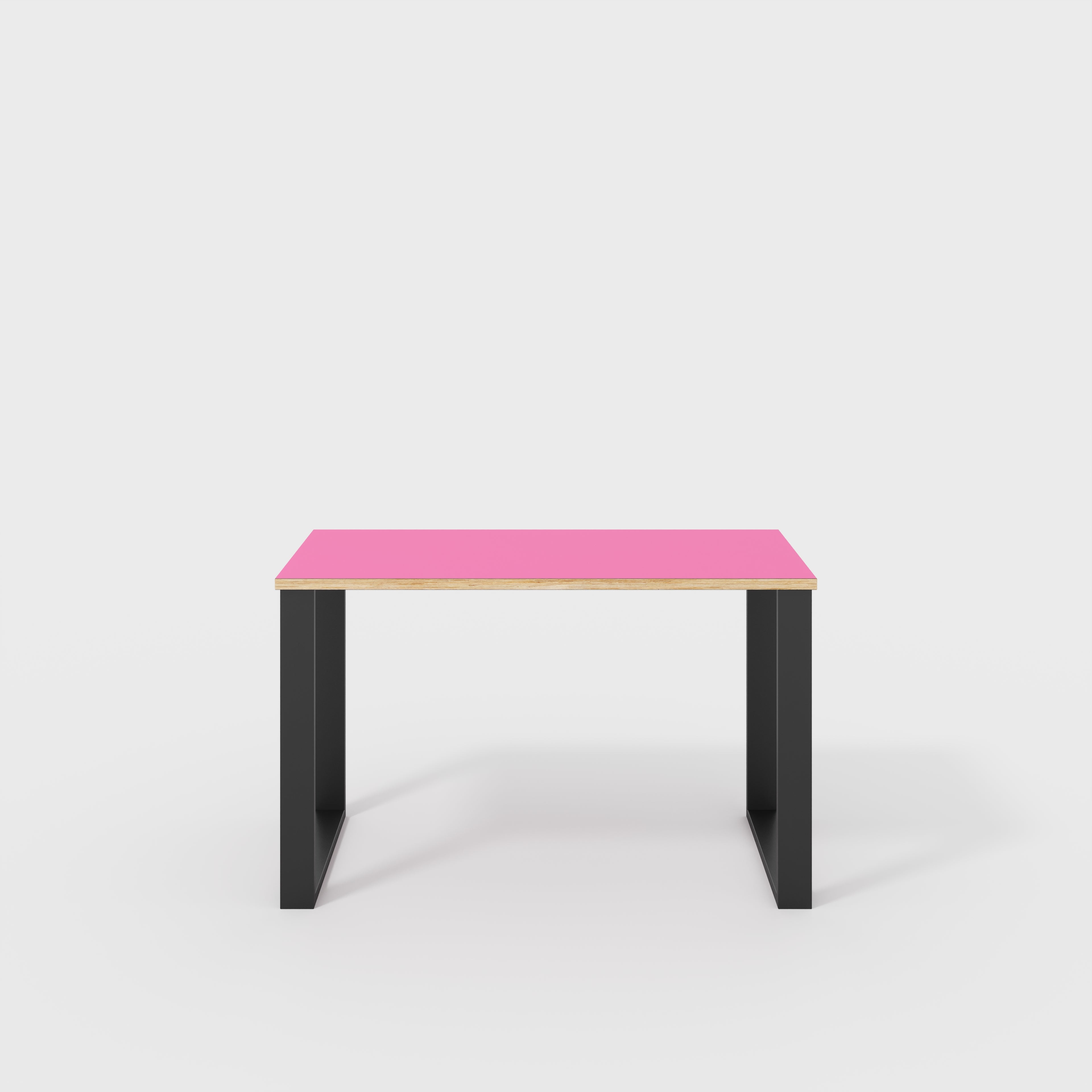 Desk with Black Industrial Legs - Formica Juicy Pink - 1200(w) x 600(d) x 735(h)