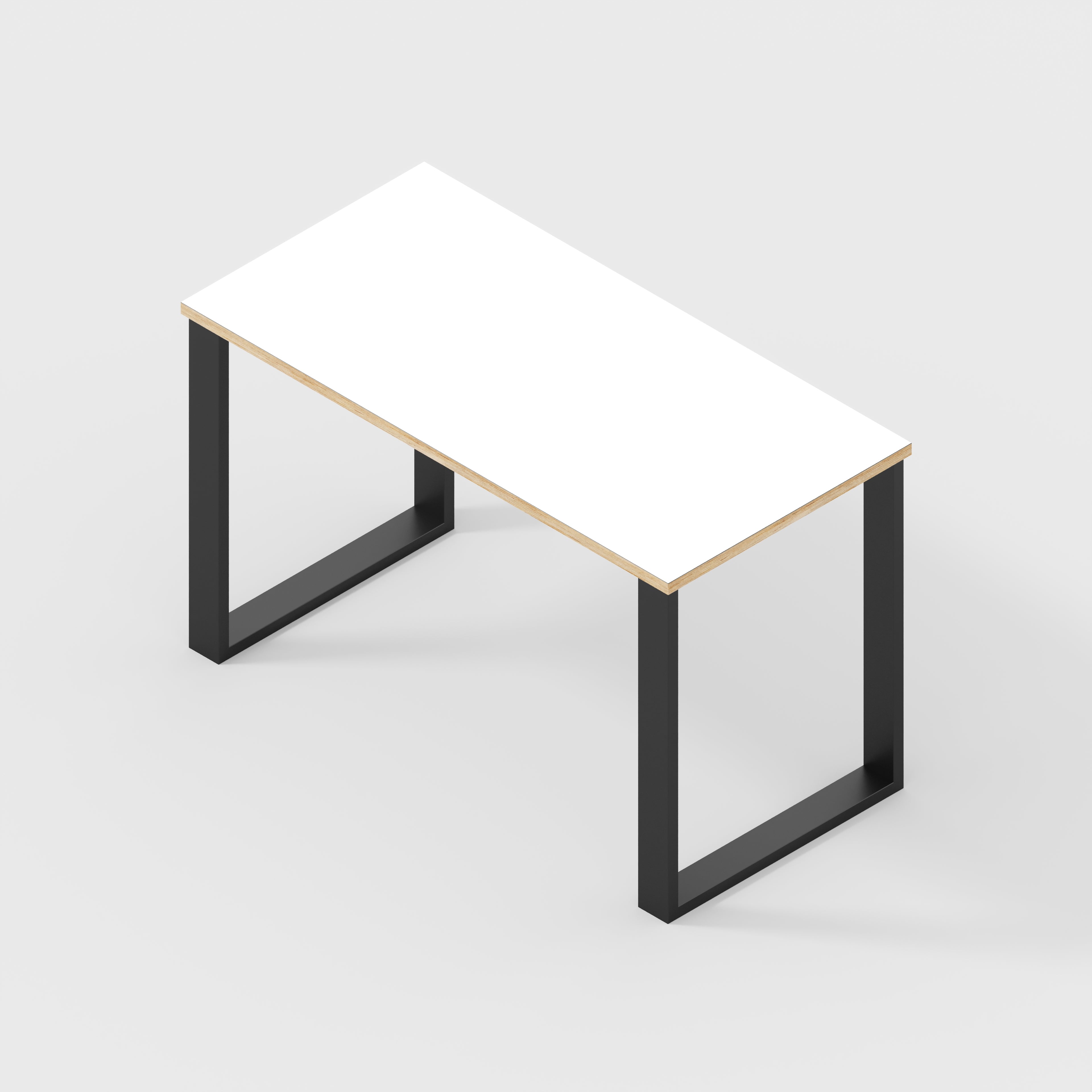 Plywood Desk with Black Industrial Legs - Formica White - 1200(w) x 600(d) x 735(h)