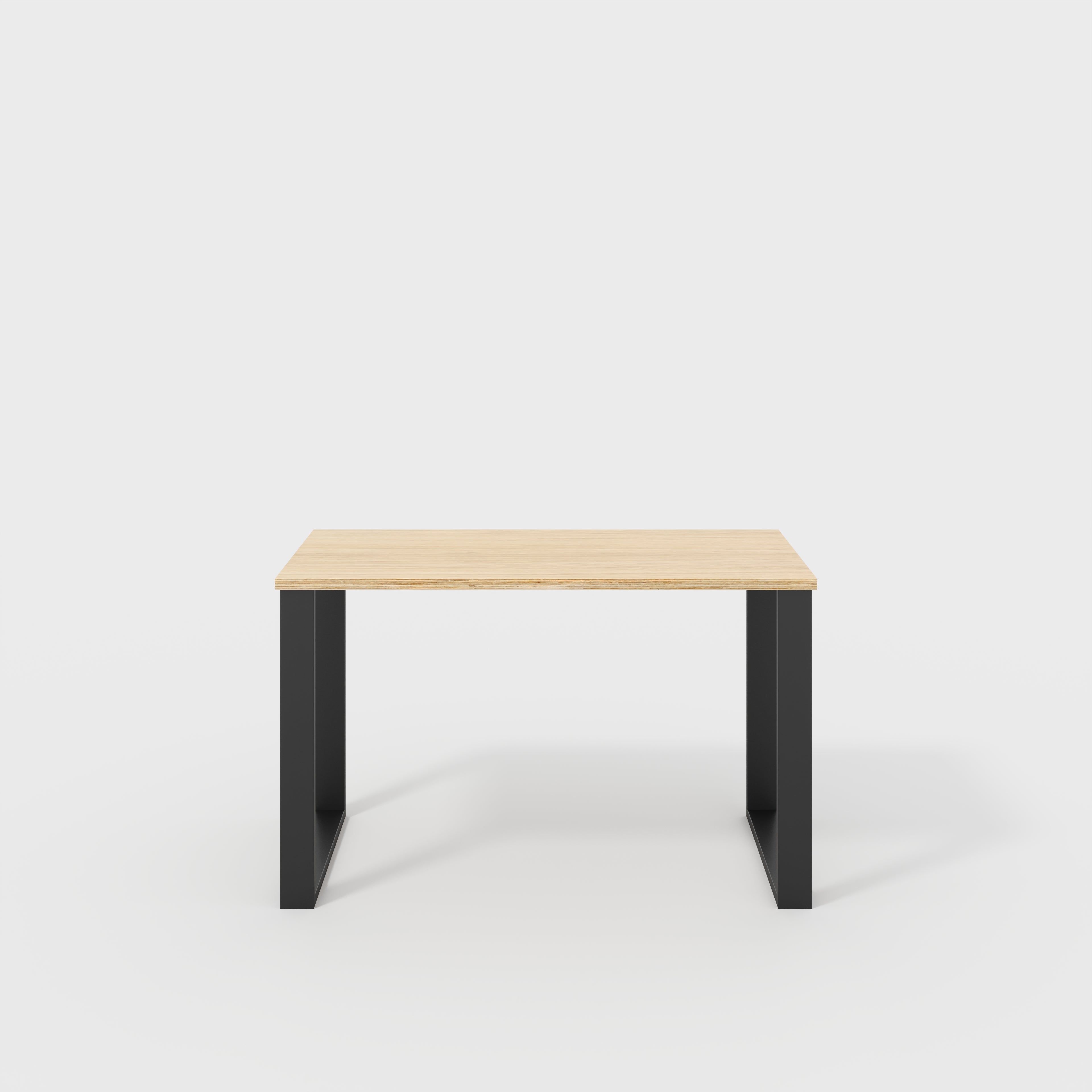 Desk with Black Industrial Legs - Plywood Oak - 1200(w) x 600(d) x 735(h)