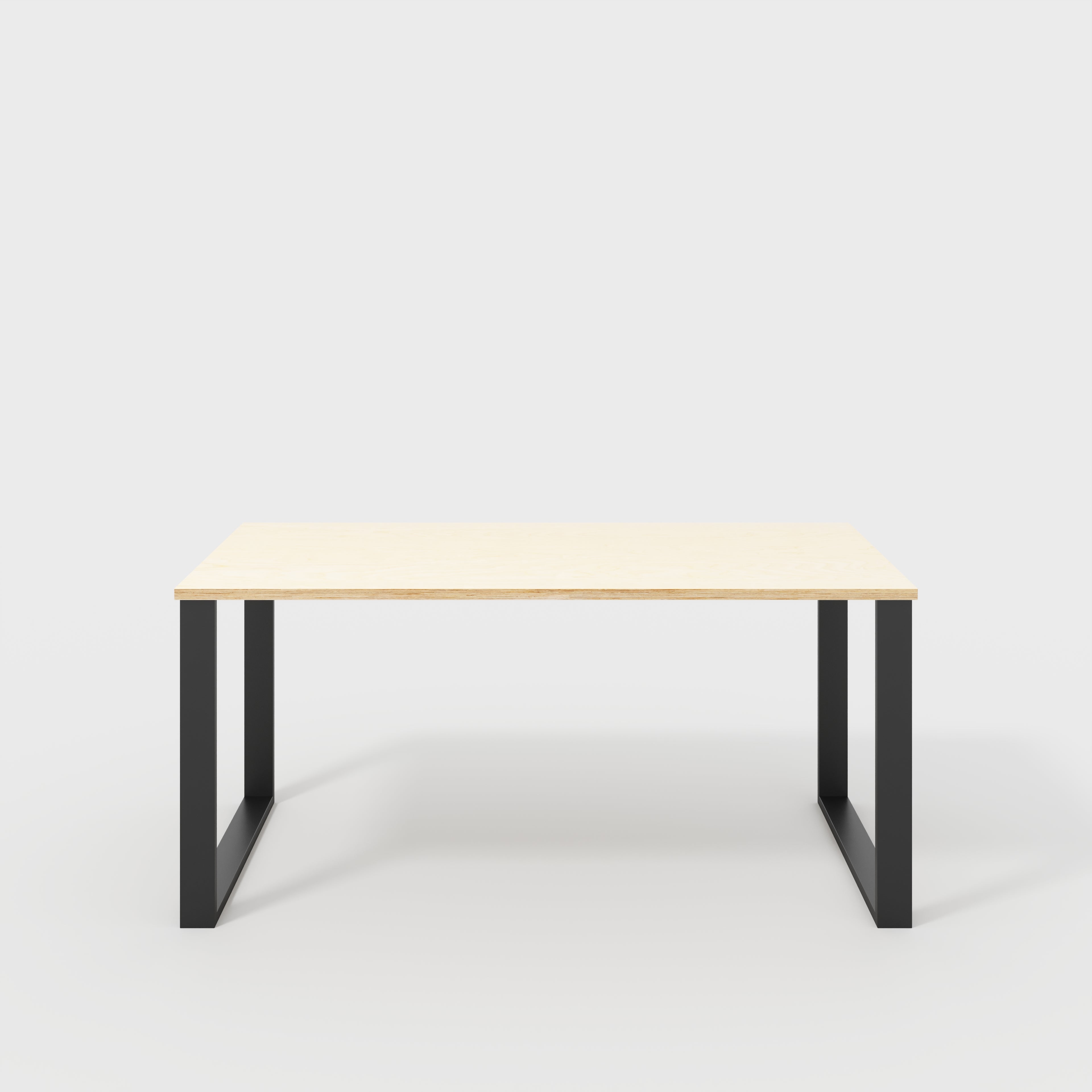 Desk with Black Industrial Legs - Plywood Birch - 1600(w) x 800(d) x 735(h)