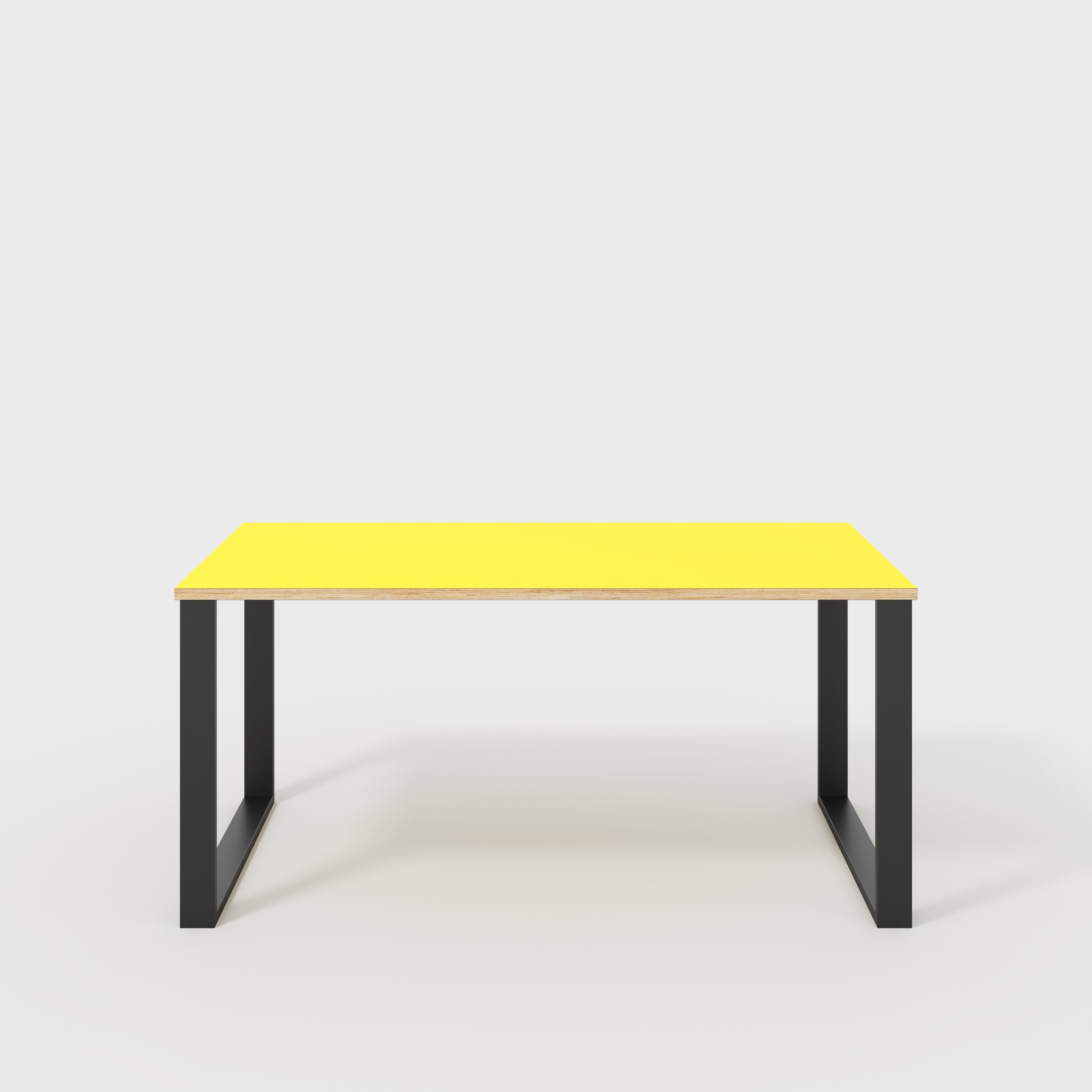 Desk with Black Industrial Legs - Formica Chrome Yellow - 1600(w) x 800(d) x 735(h)