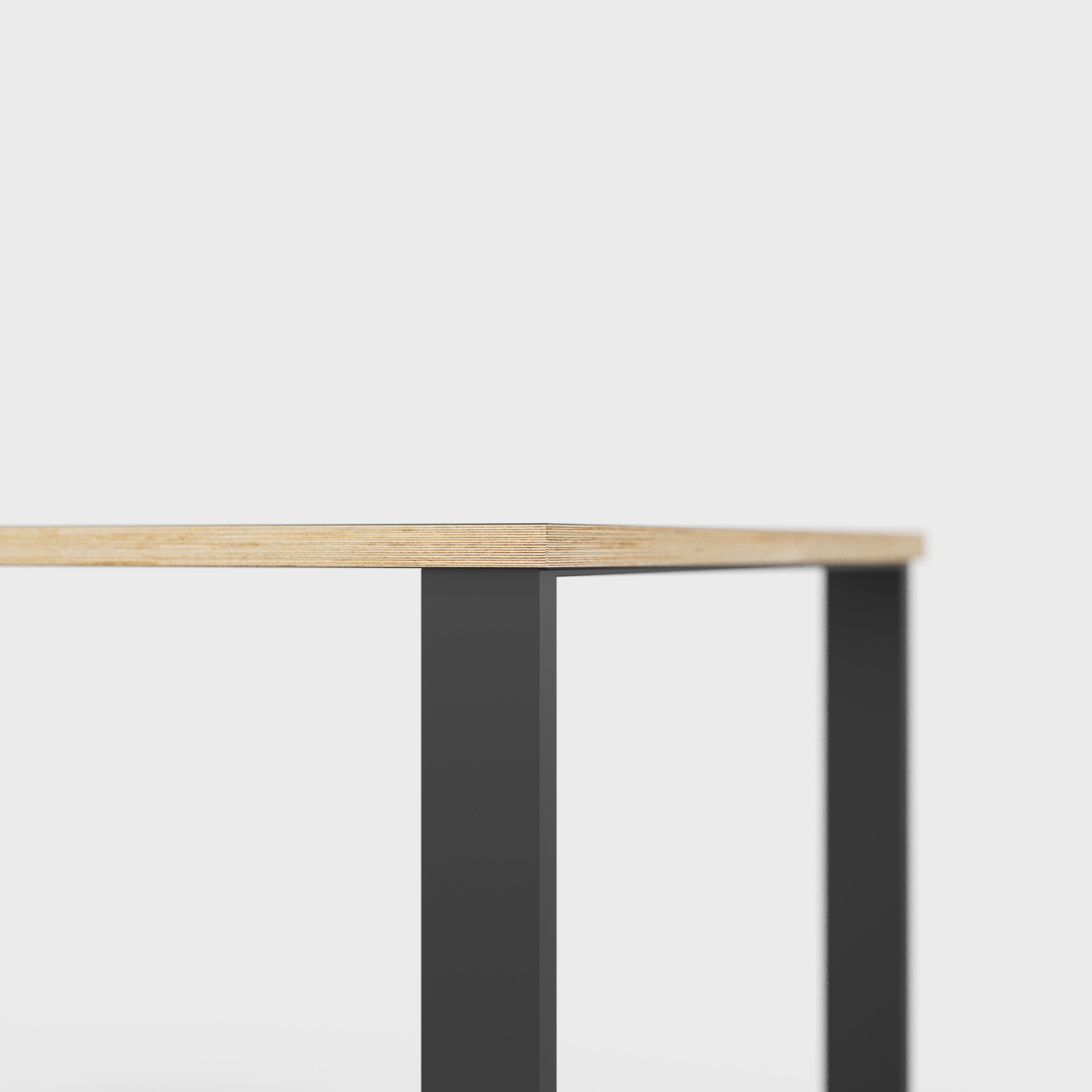 Desk with Black Industrial Legs - Plywood Birch - 1600(w) x 800(d) x 735(h)
