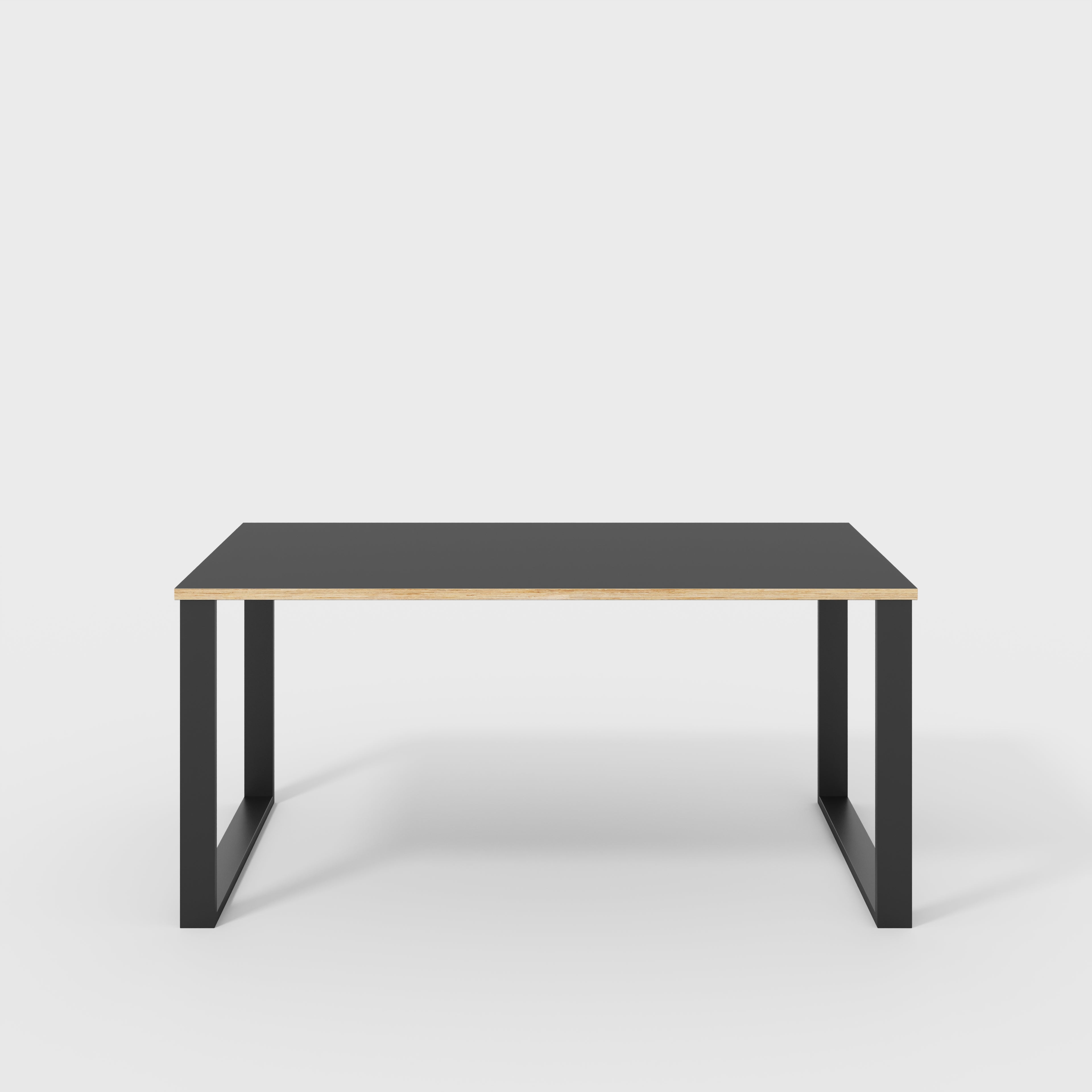 Desk with Black Industrial Legs - Formica Diamond Black - 1600(w) x 800(d) x 735(h)