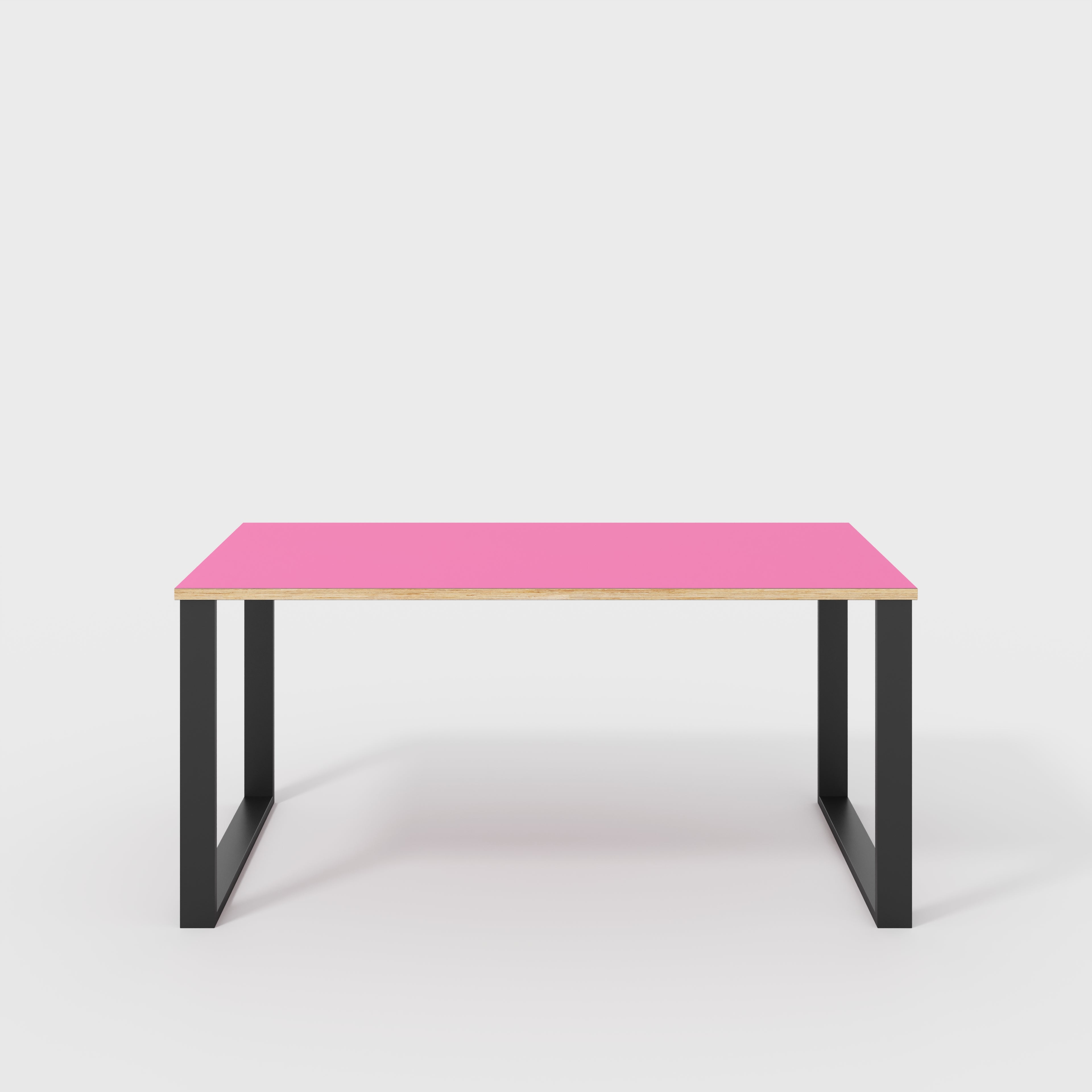 Desk with Black Industrial Legs - Formica Juicy Pink - 1600(w) x 800(d) x 735(h)