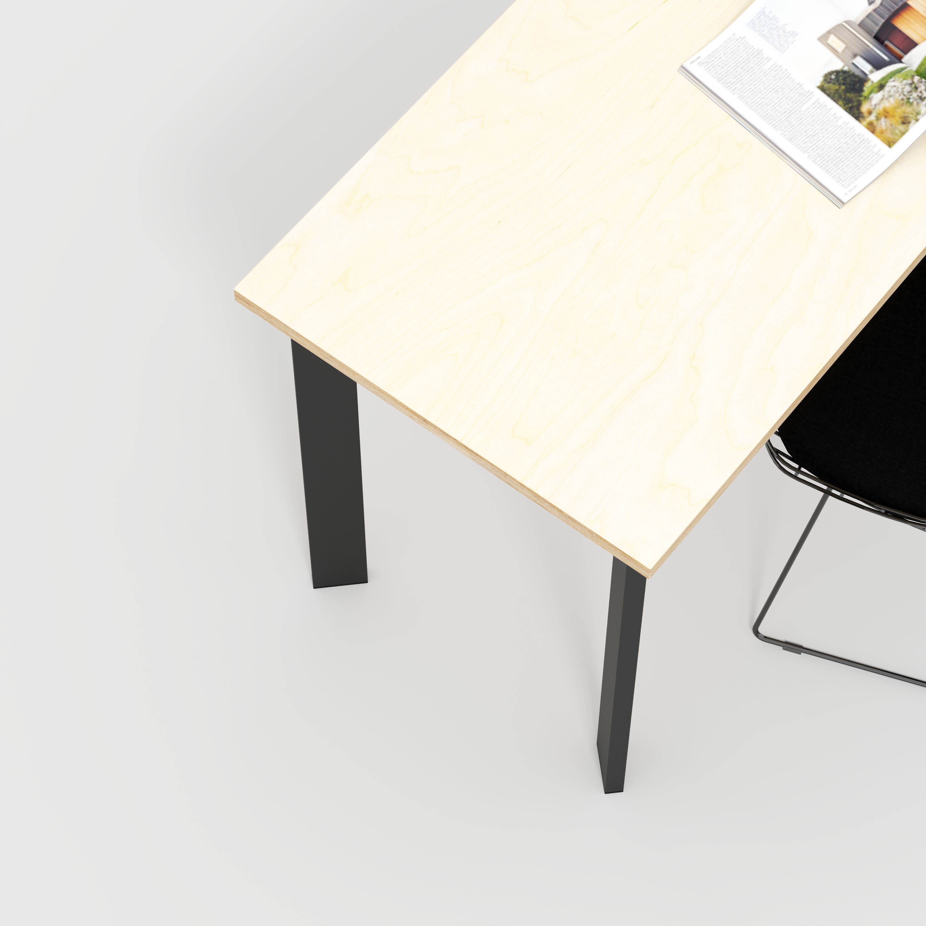 Custom Plywood Desk with Rectangular Single Pin Legs