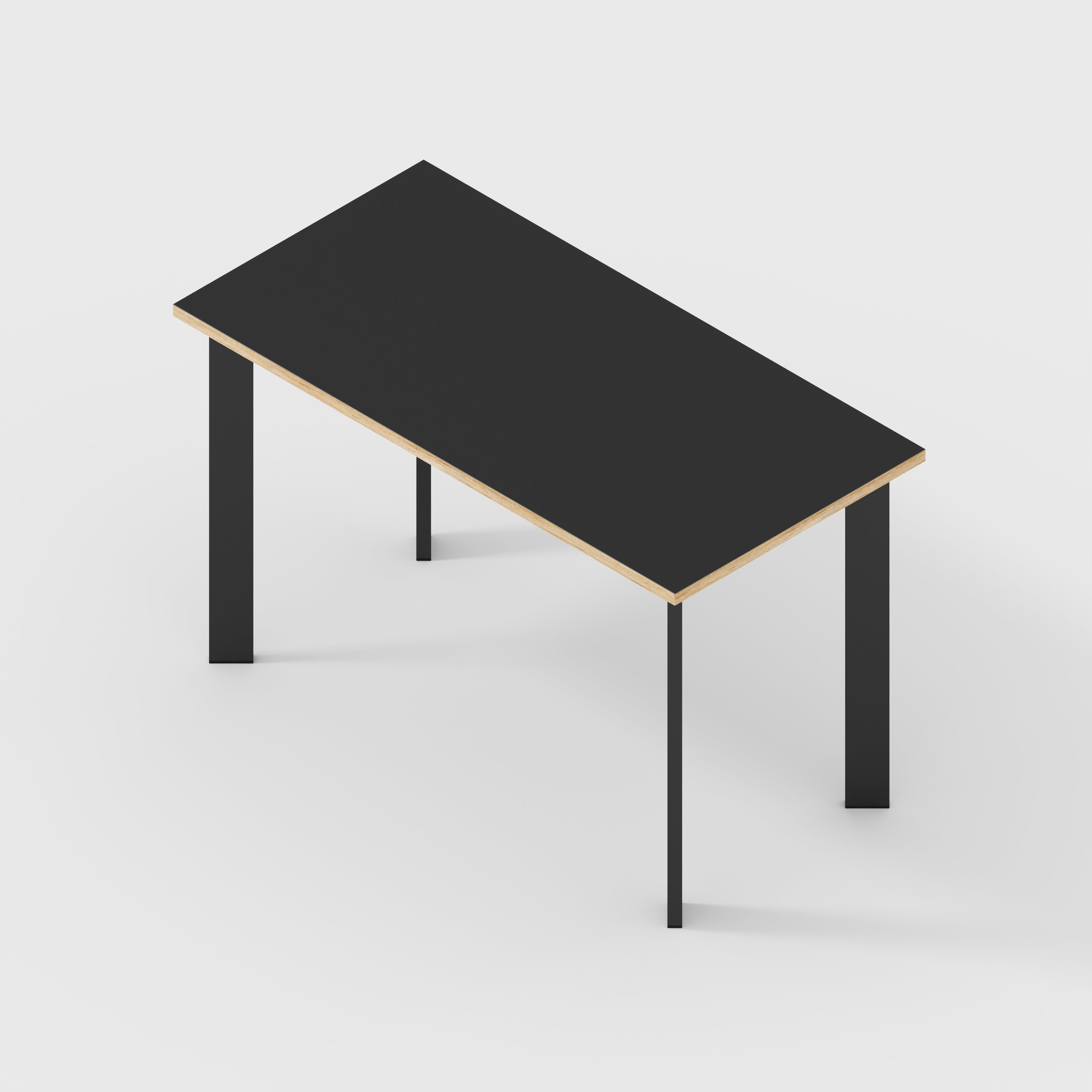 Desk with Black Rectangular Single Pin Legs - Formica Diamond Black ...