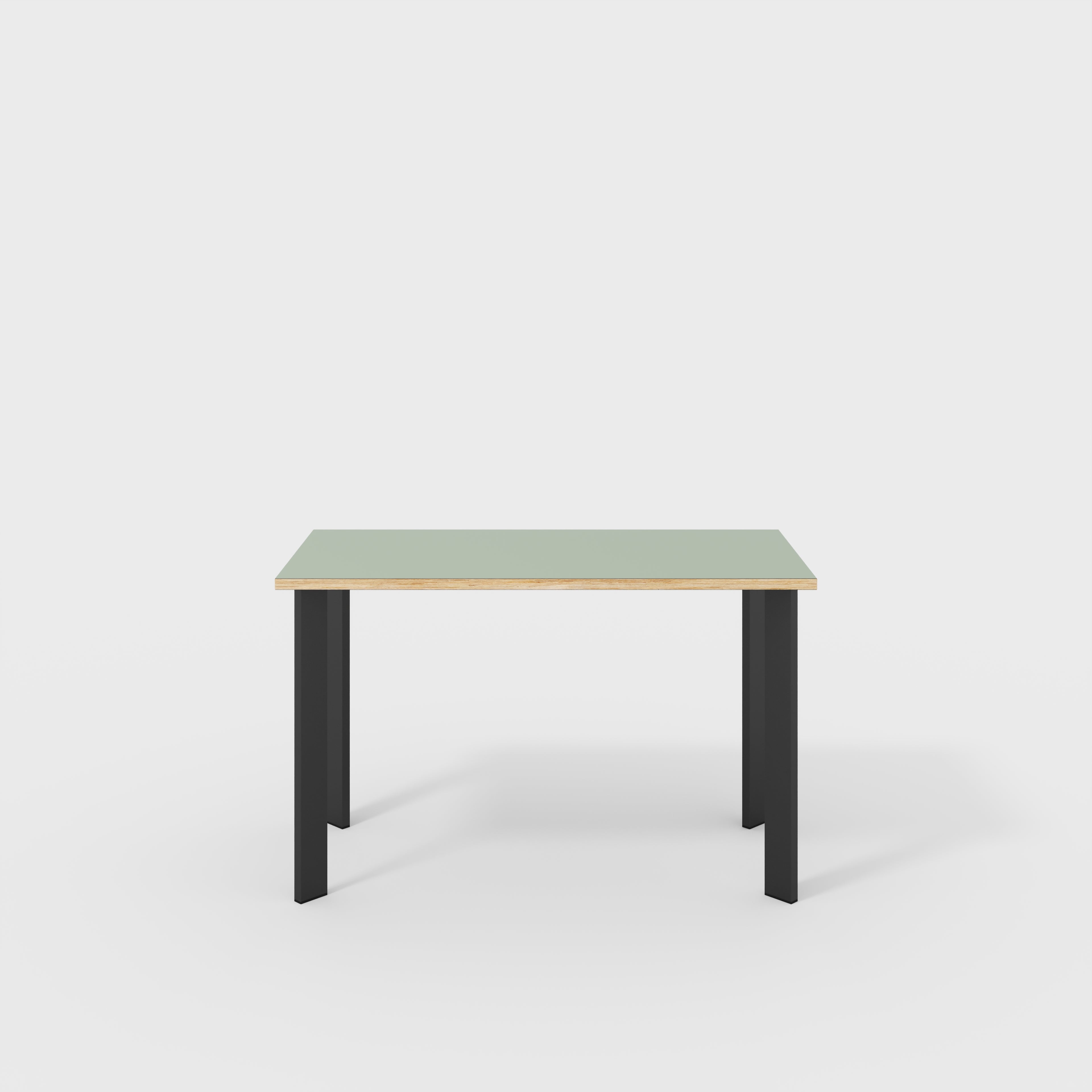 Desk with Black Rectangular Single Pin Legs - Formica Green Slate - 1200(w) x 600(d) x 735(h)
