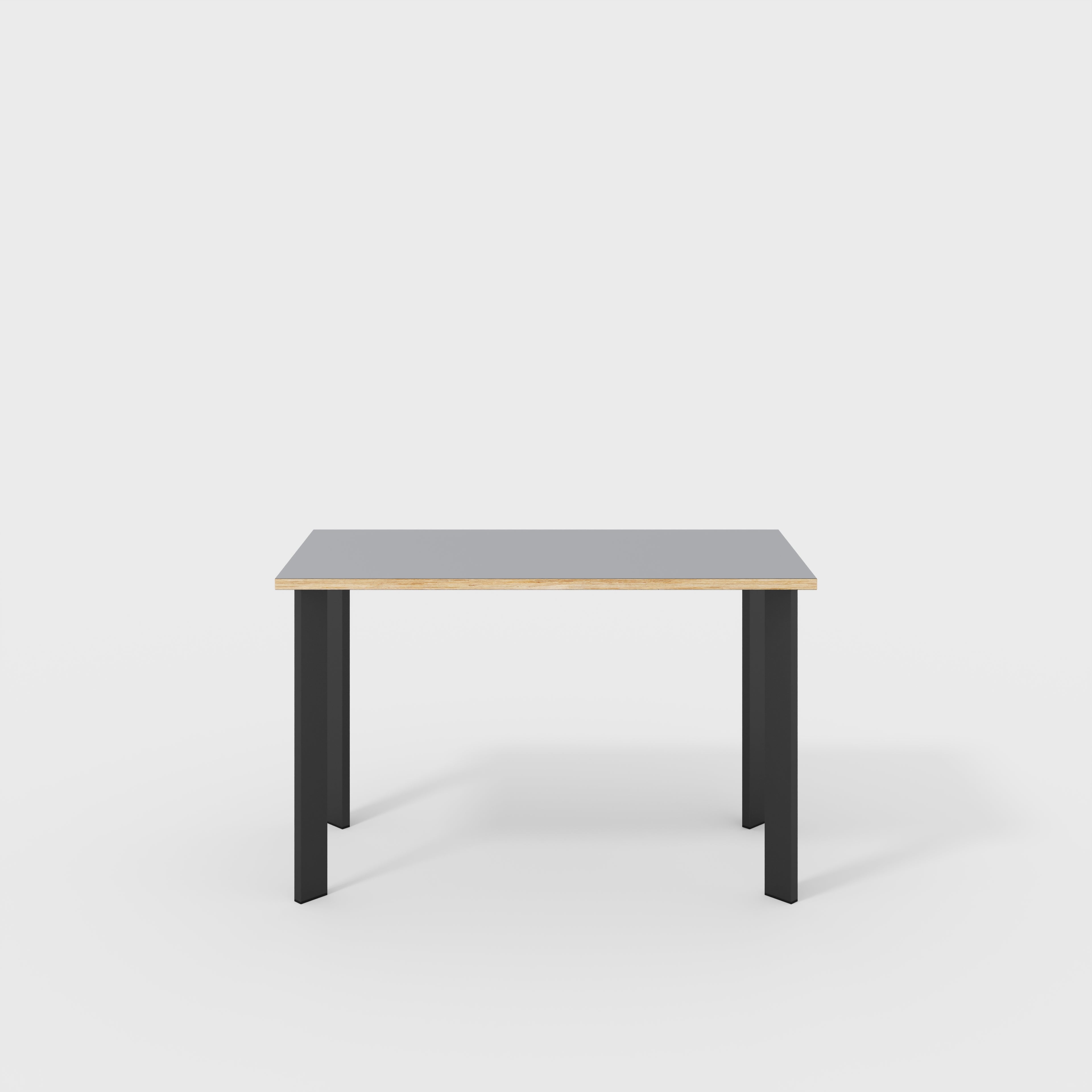 Desk with Black Rectangular Single Pin Legs - Formica Tornado Grey - 1200(w) x 600(d) x 735(h)