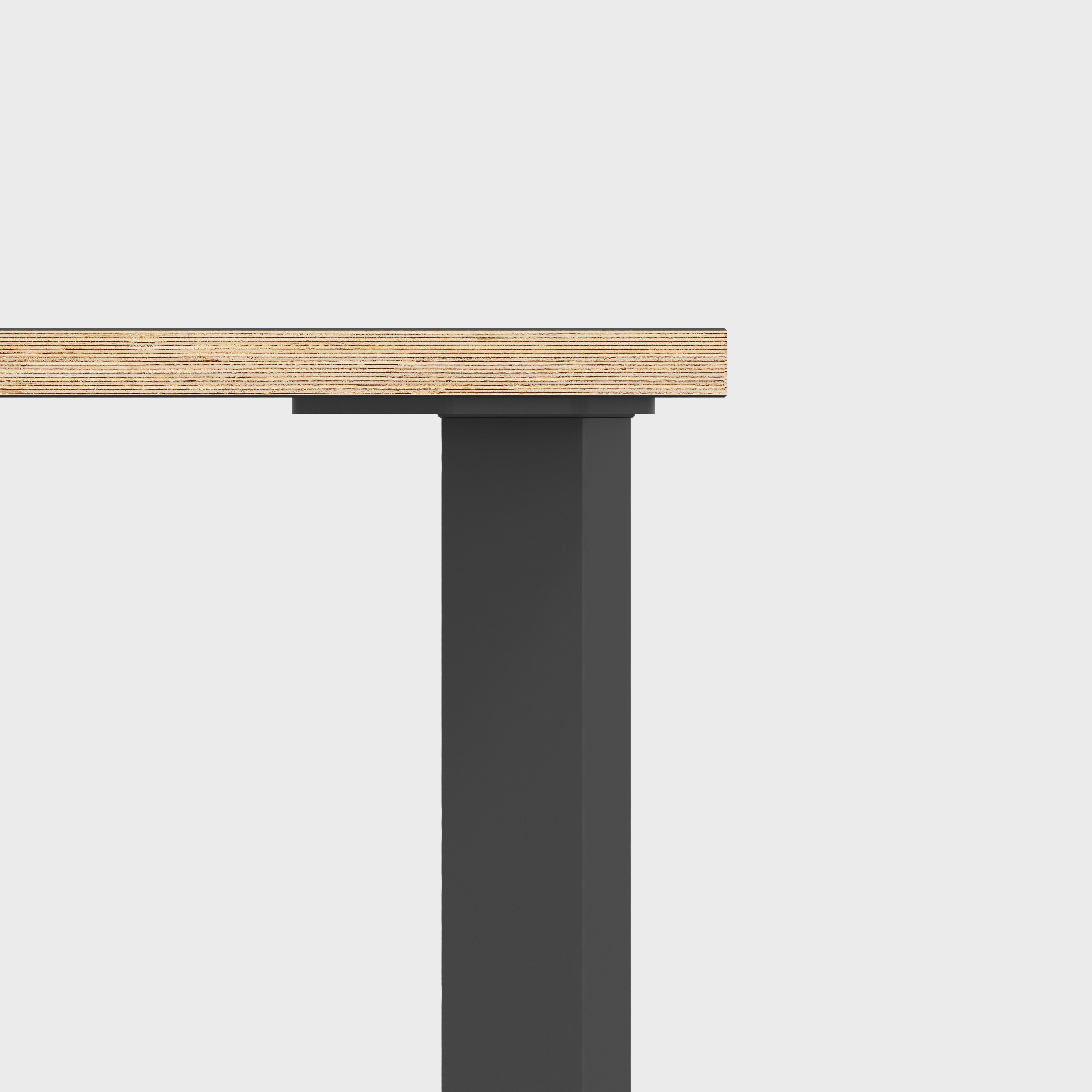 Desk with Black Rectangular Single Pin Legs - Formica Chrome Yellow - 1200(w) x 600(d) x 735(h)