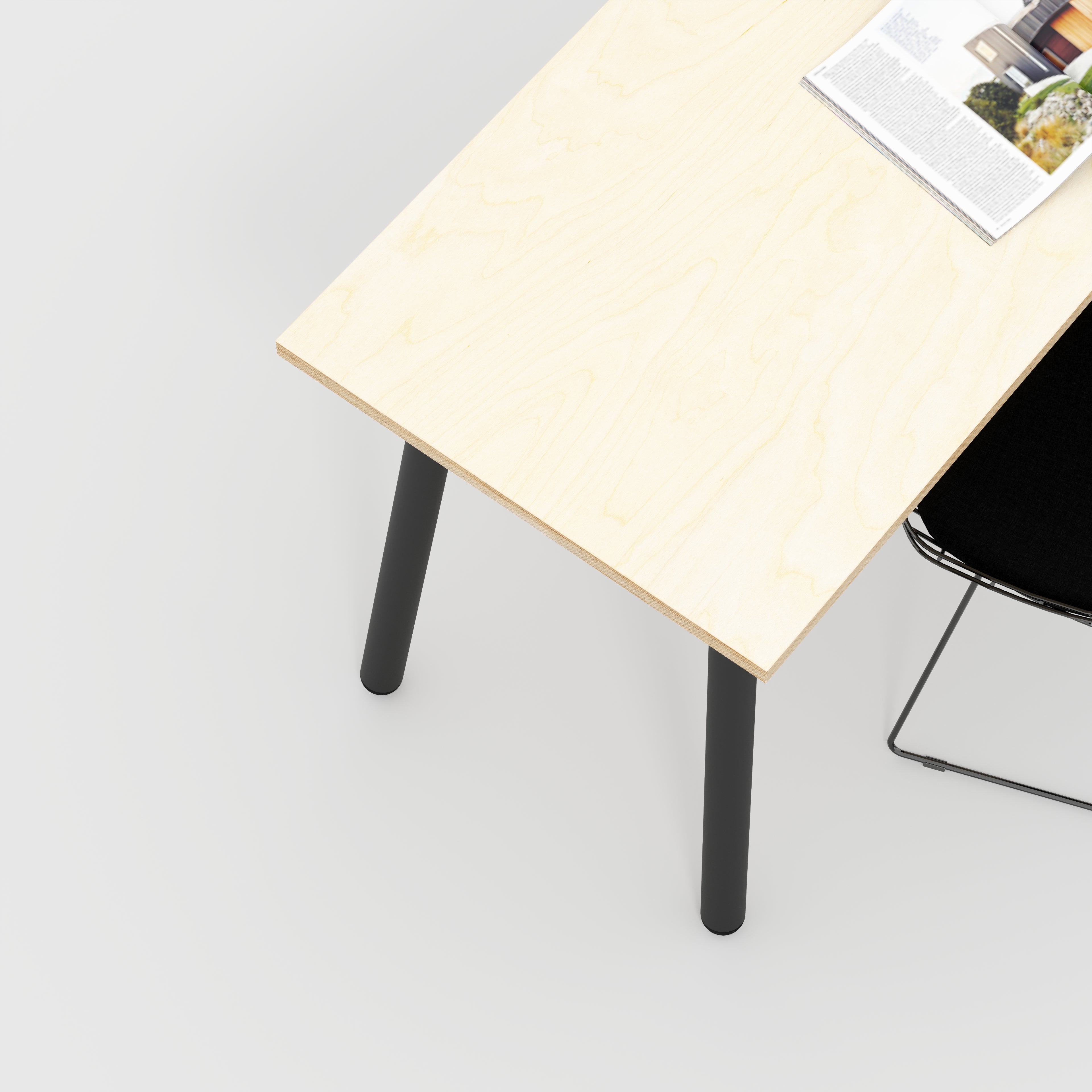 Custom Plywood Desk with Round Single Pin Legs