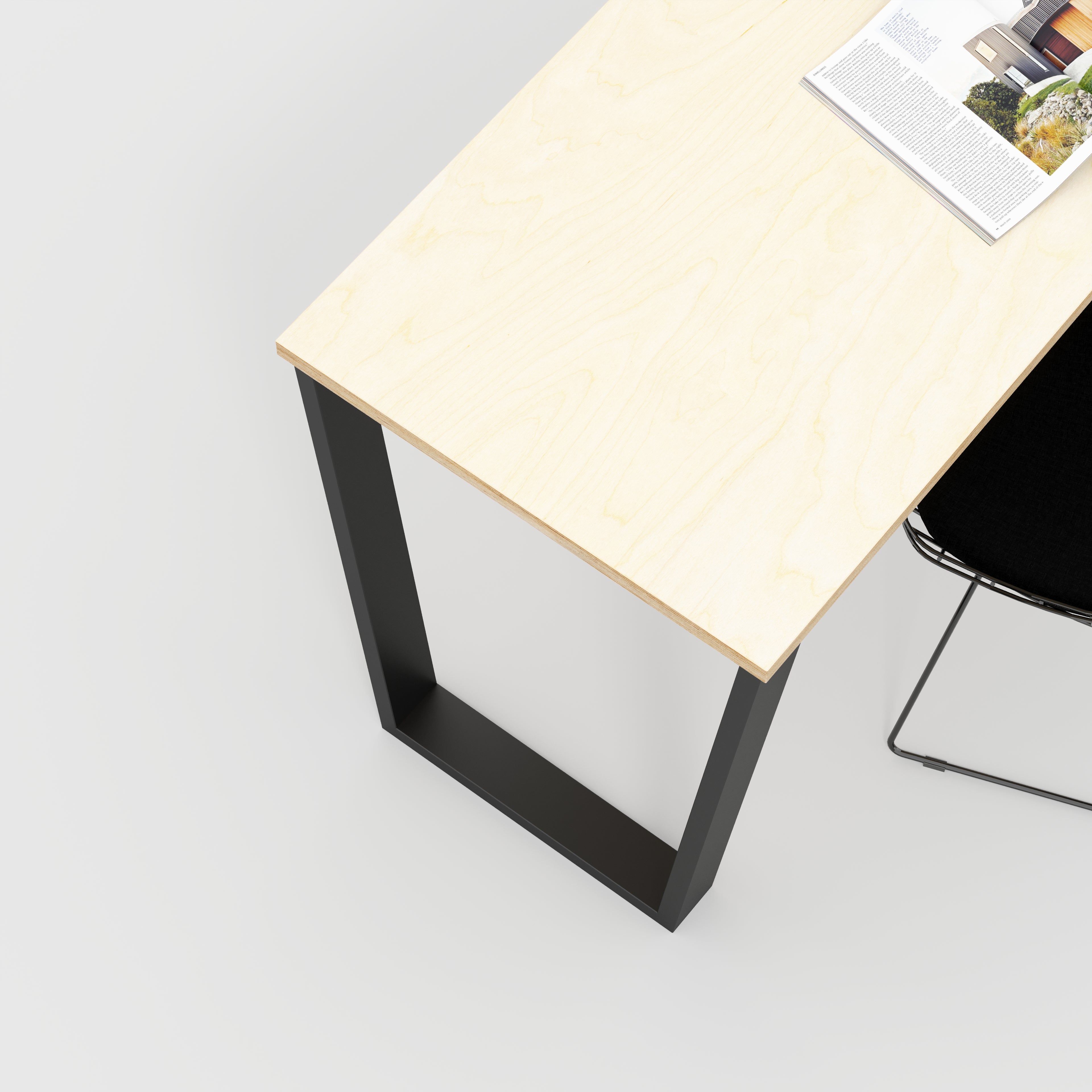 Custom Plywood Desk with V-Frame Industrial Legs