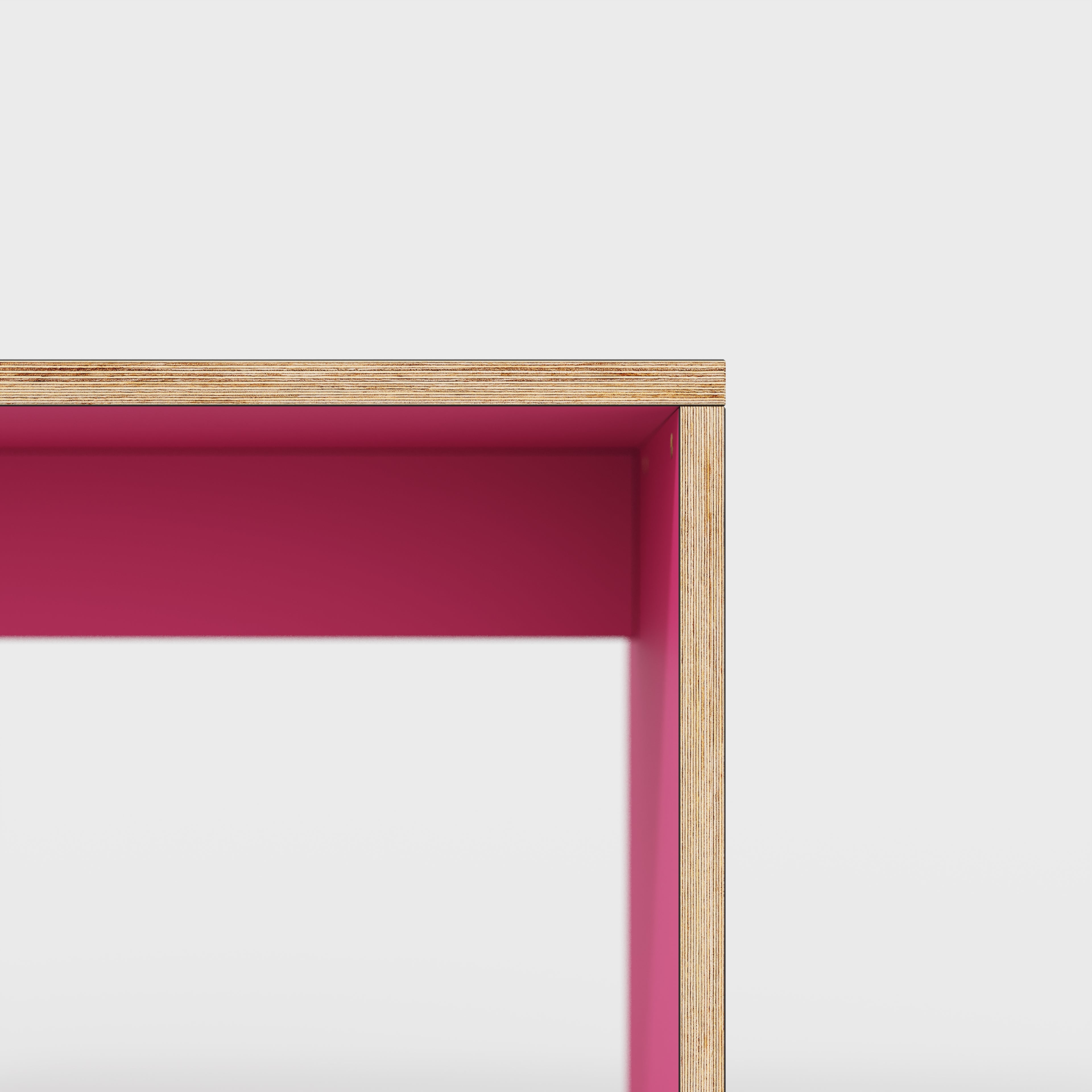 Plywood Desk with Solid Sides - Formica Juicy Pink - 1600(w) x 800(d) x 750(h)