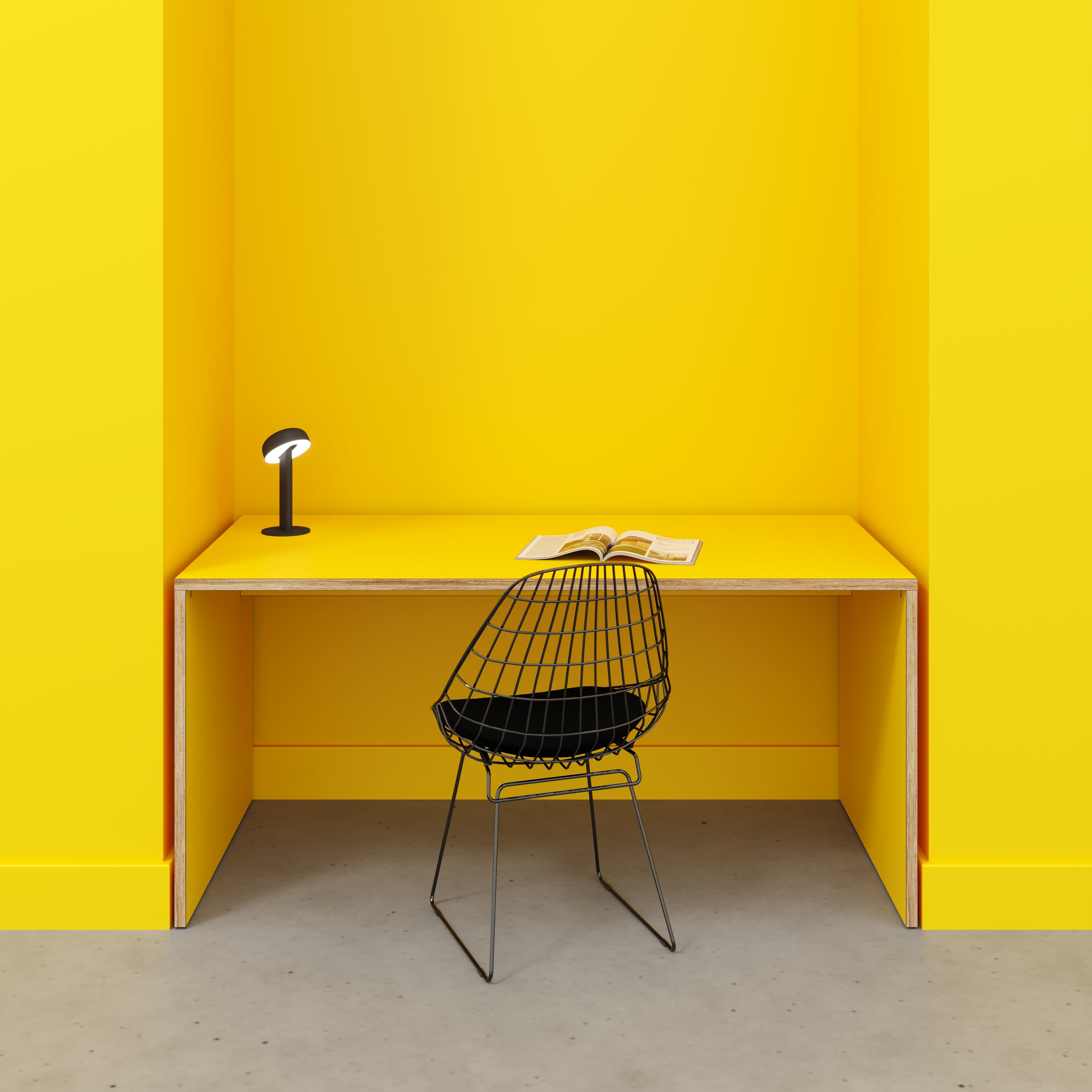 yellow desk to fit space