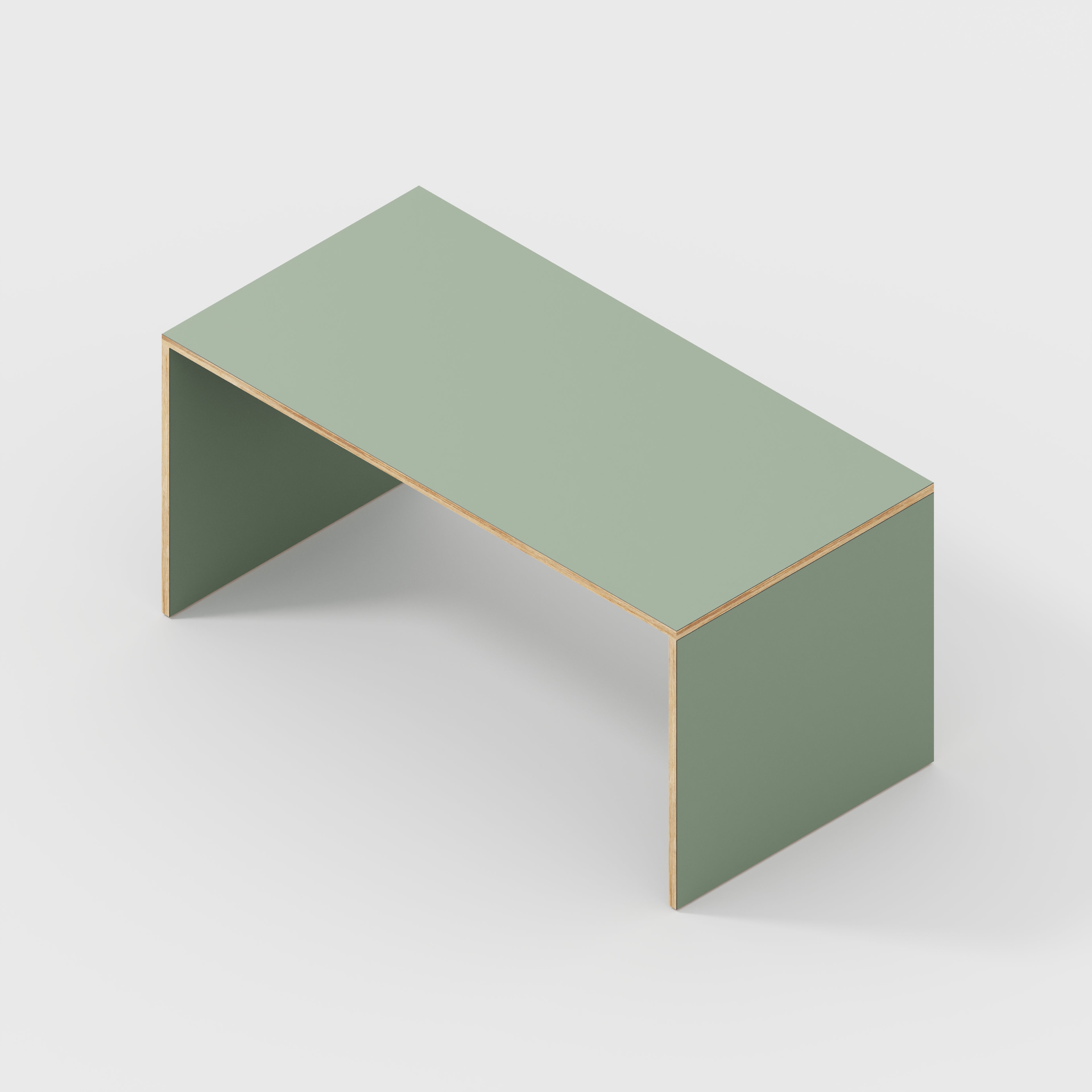 Desk with Solid Sides - Formica Green Slate - 1600(w) x 800(d) x 750(h)
