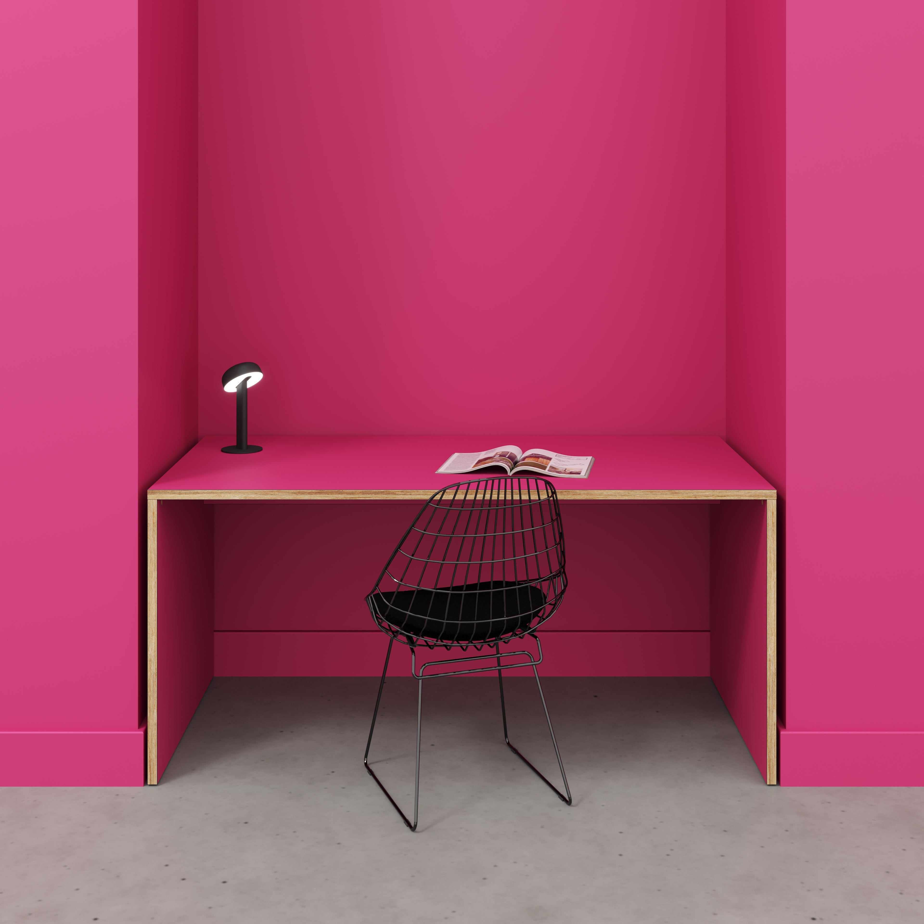 Desk with Solid Sides - Formica Juicy Pink - 1600(w) x 800(d) x 750(h)