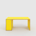 Desk with Storage Type 1 LH - Door - Formica Chrome Yellow - 1600(w) x 800(d) x 750(h)