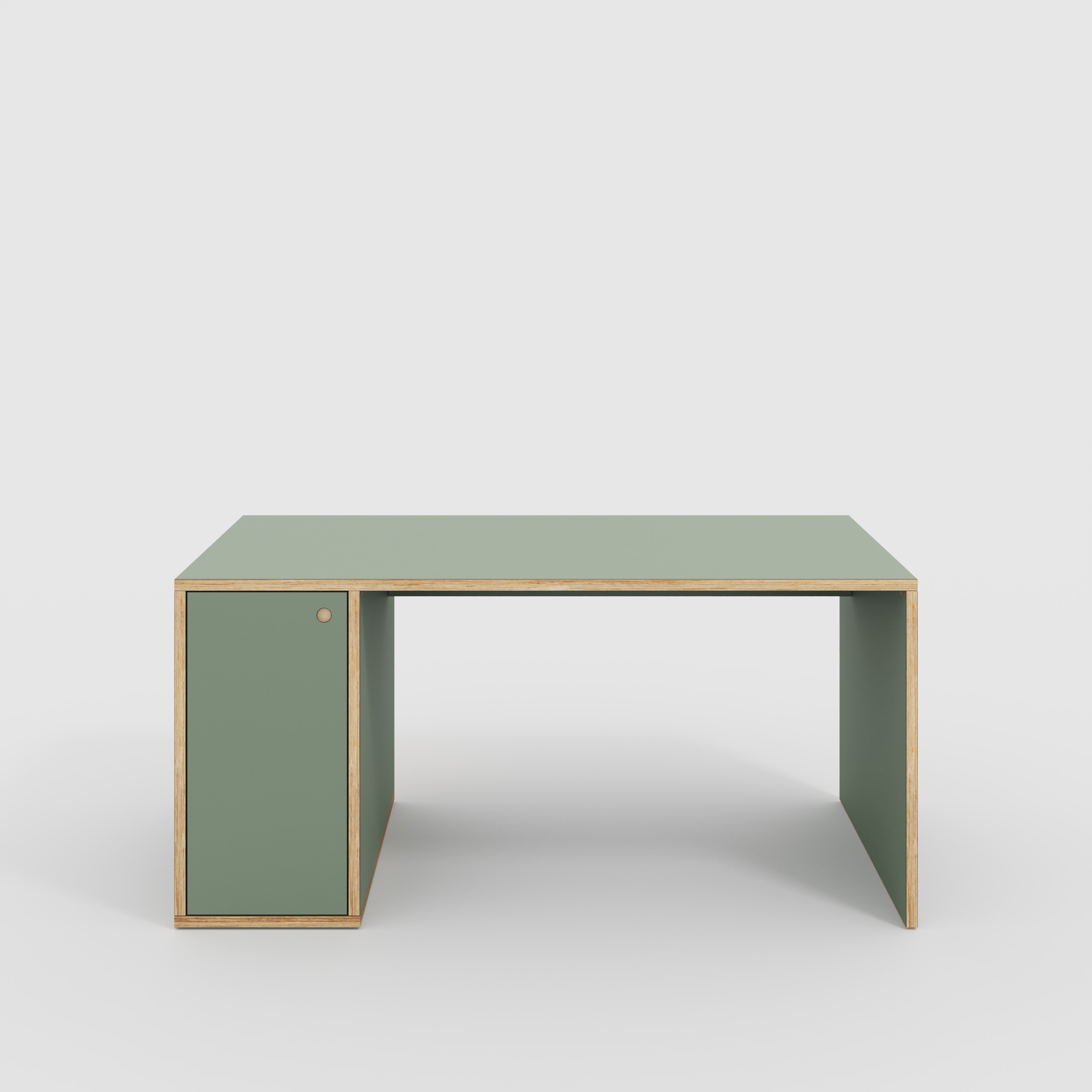 Desk with Storage Type 1 LH - Door - Formica Green Slate - 1600(w) x 800(d) x 750(h)