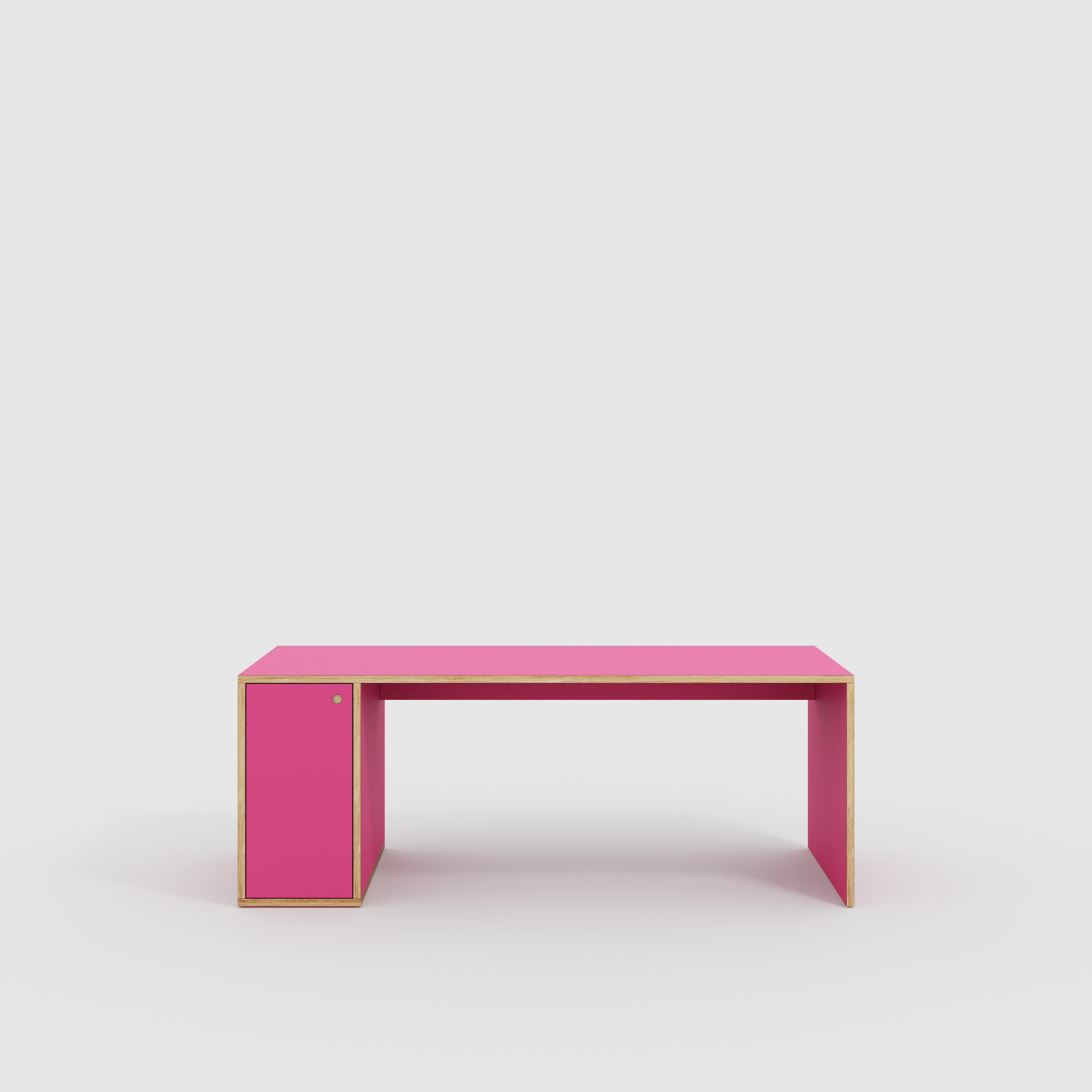 Desk with Storage Type 1 LH - Door - Formica Juicy Pink - 2000(w) x 800(d) x 750(h)