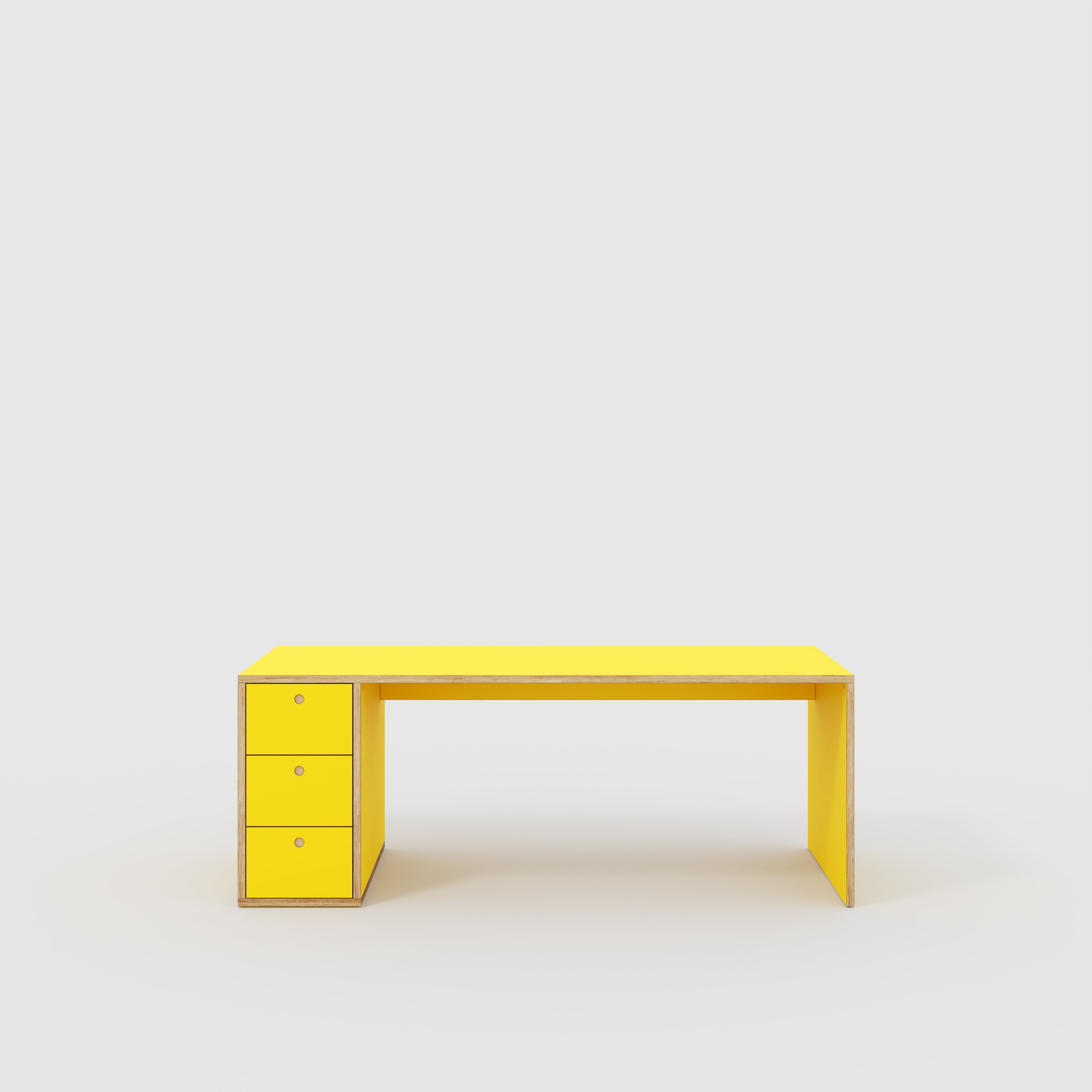 Desk with Storage Type 1 LH - Drawers - Formica Chrome Yellow - 2000(w) x 800(d) x 750(h)