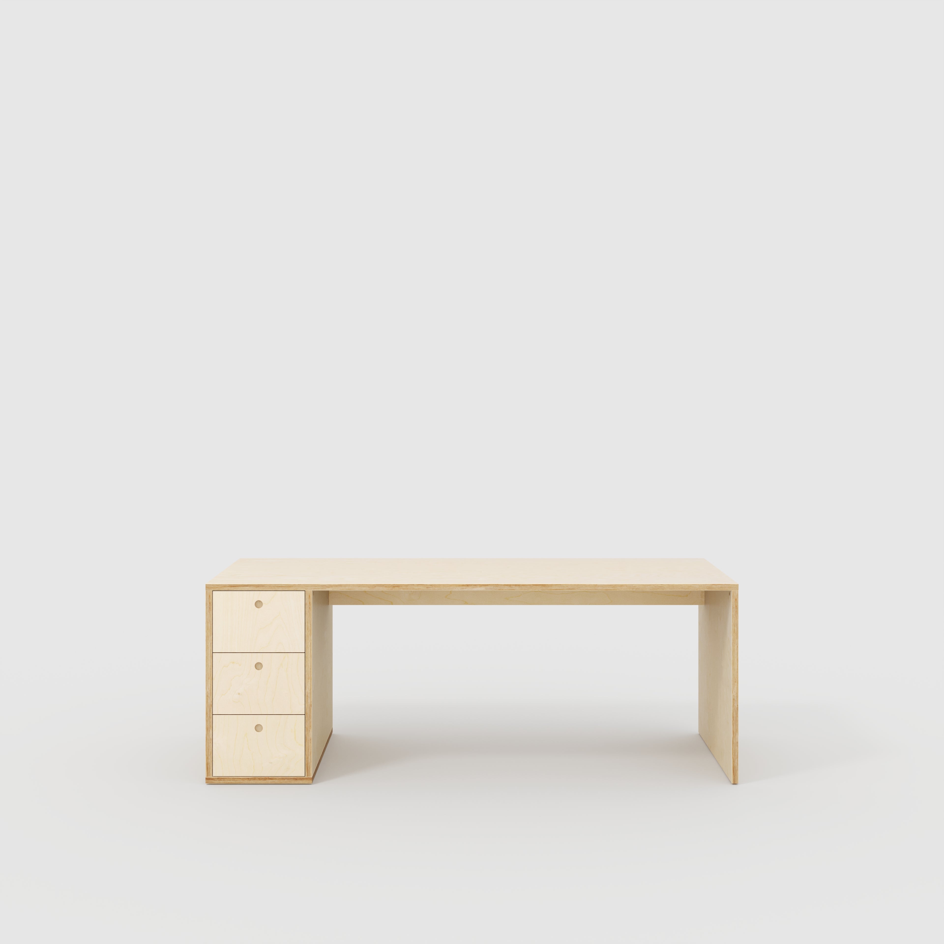 Desk with Storage Type 1 LH - Drawers - Plywood Birch - 2000(w) x 800(d) x 750(h)