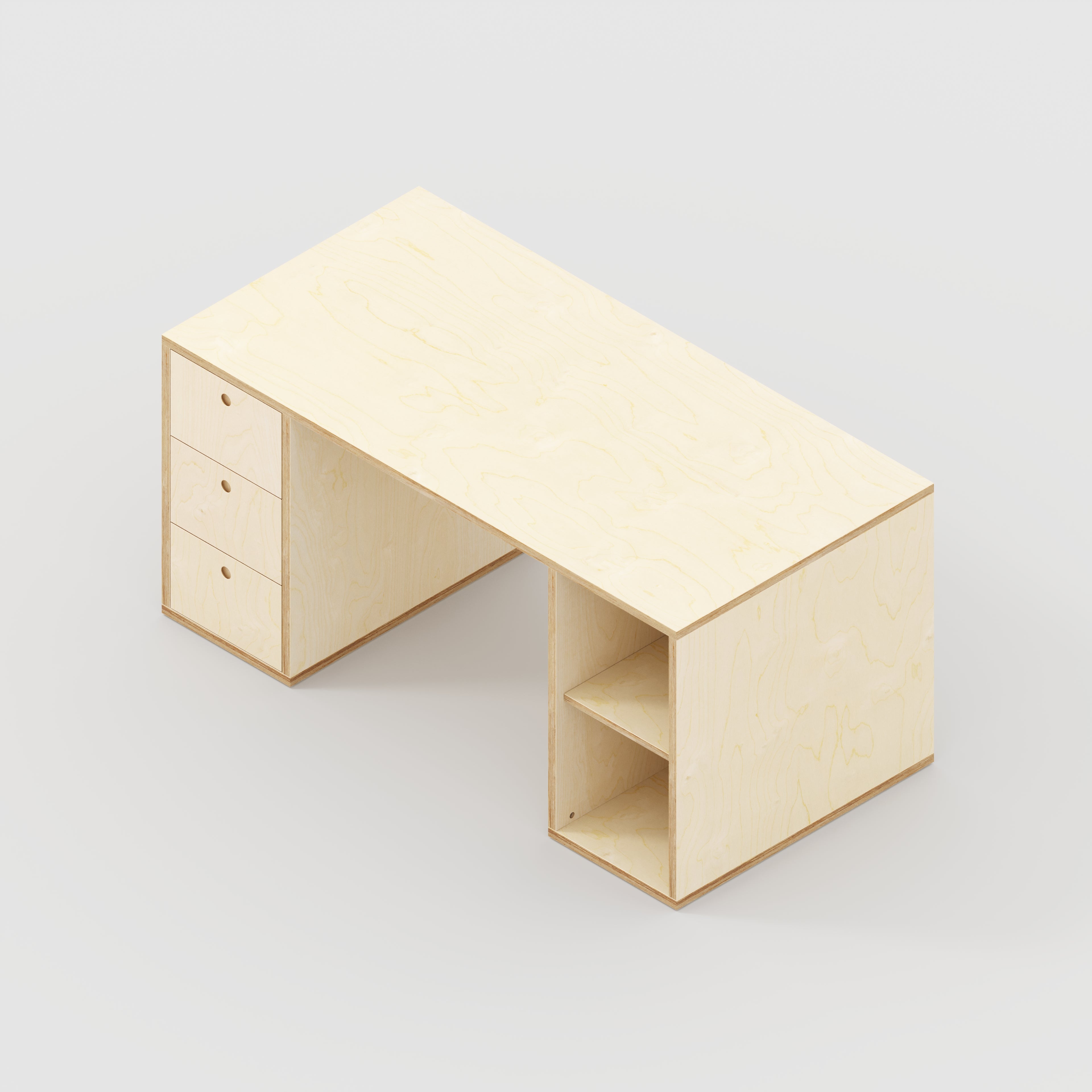 Custom Plywood Desk with Storage Type 2