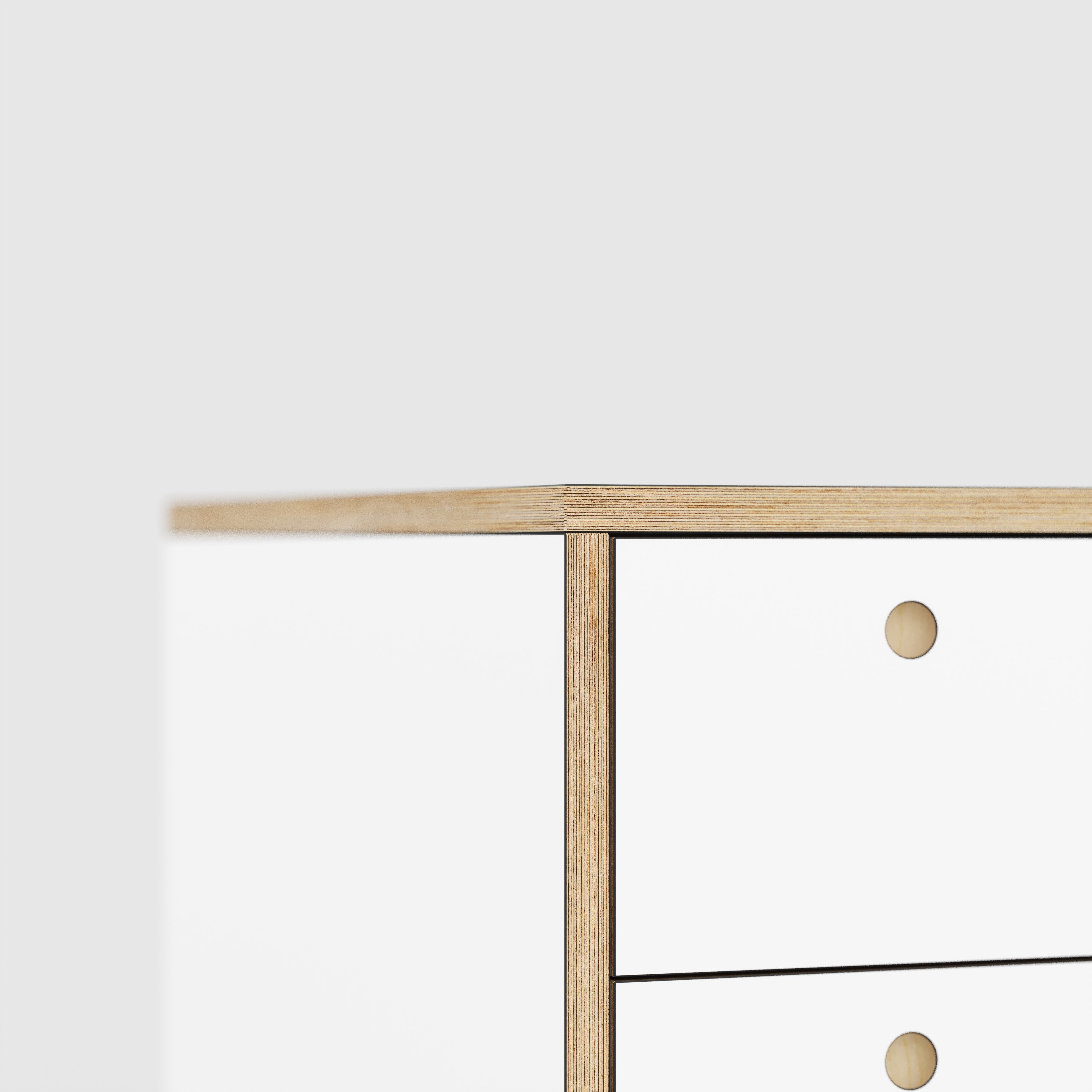 Desk with Storage Type 2 - Drawers - Formica White - 2000(w) x 800(d) x 750(h)