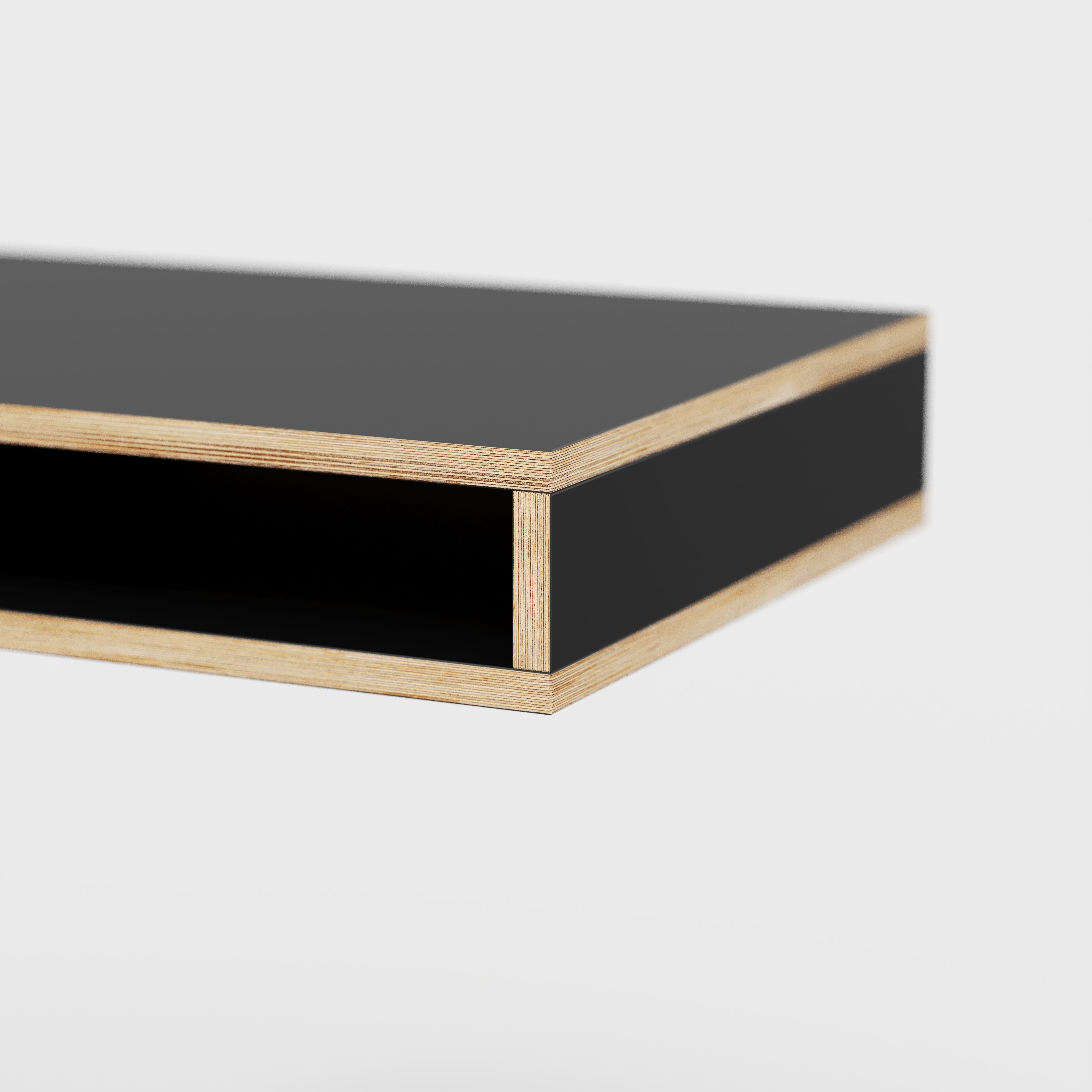 Plywood Desktop with Storage - Formica Diamond Black - 1200(w) x 600(d) x 150(h)