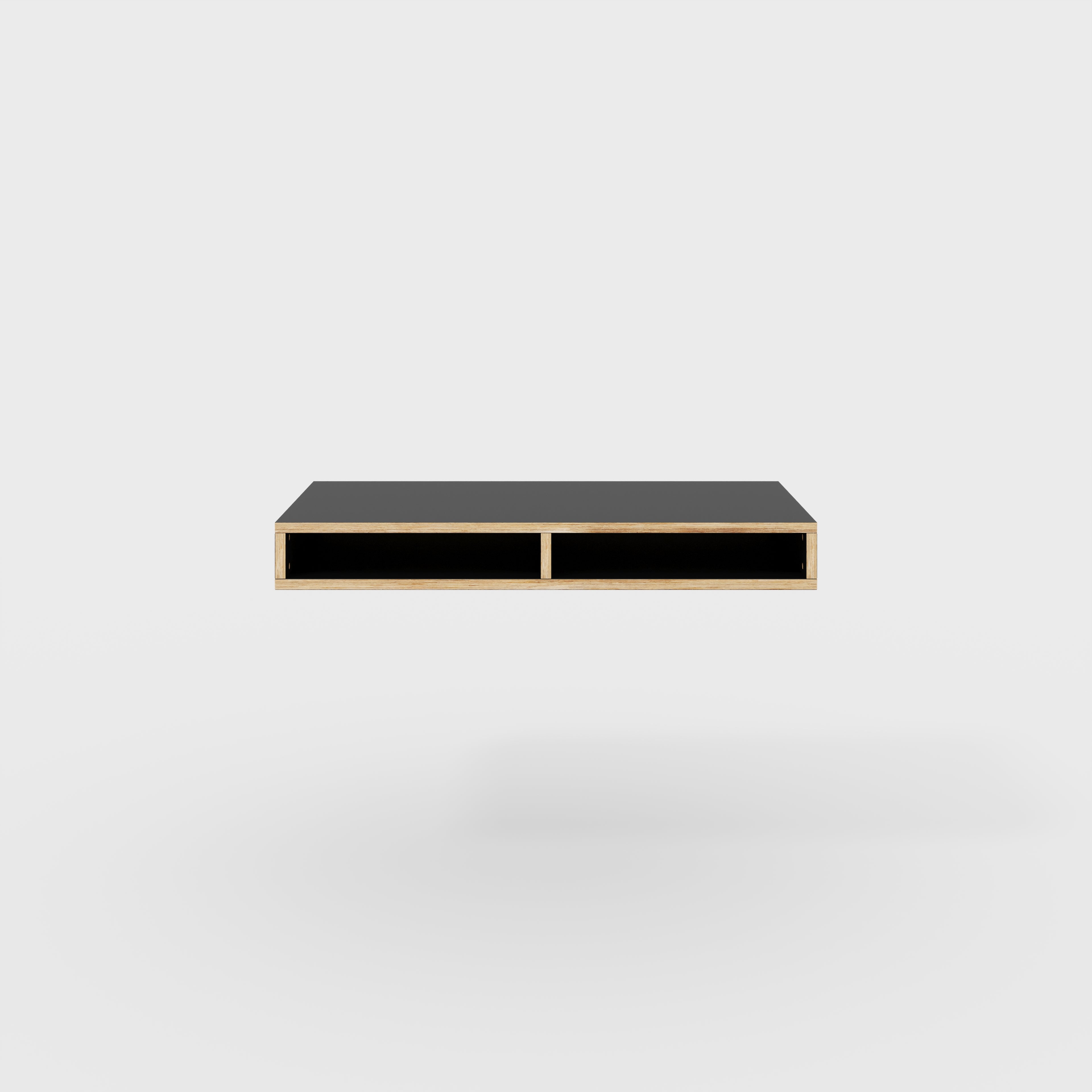 Plywood Desktop with Storage - Formica Diamond Black - 1200(w) x 600(d) x 150(h)