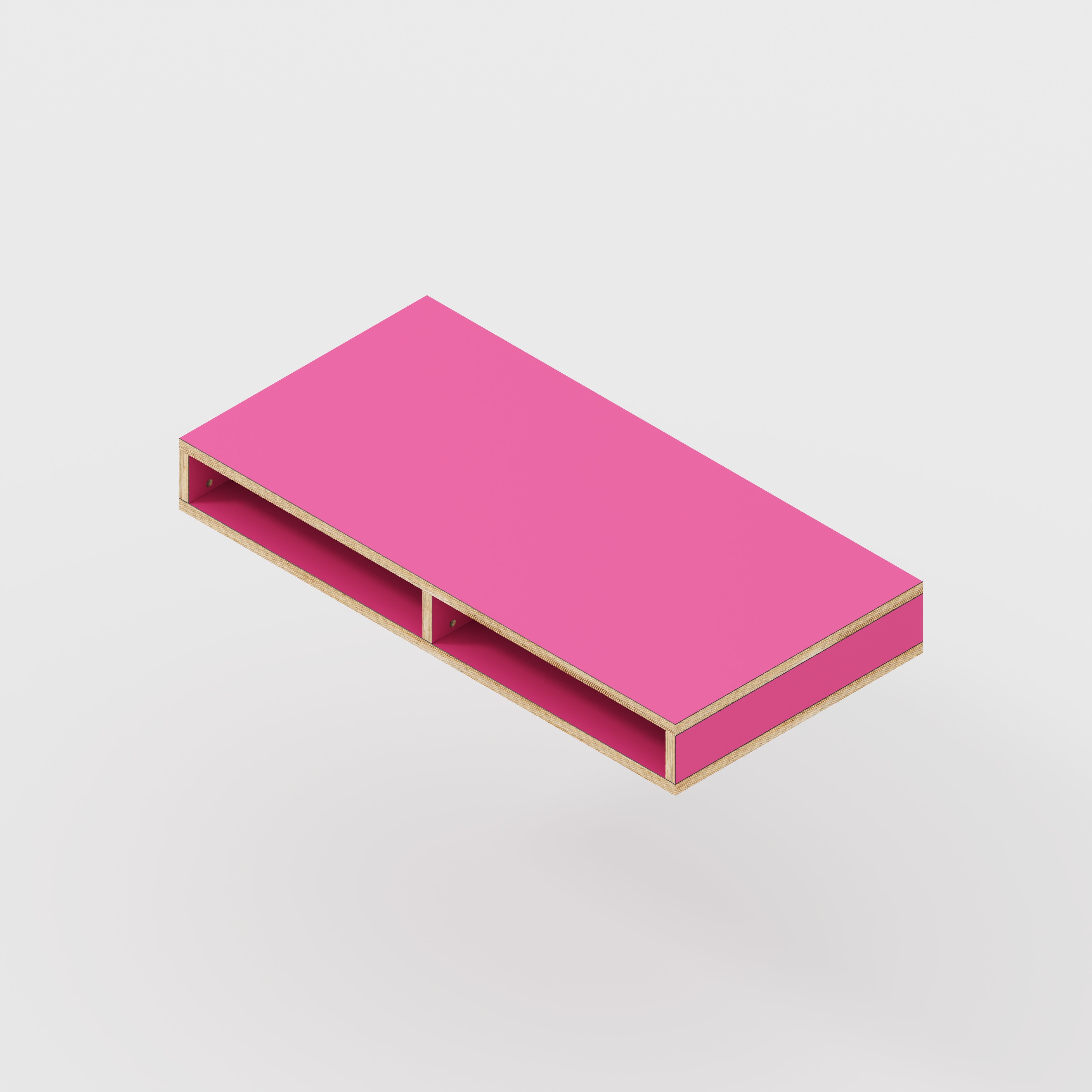 Plywood Desktop with Storage - Formica Juicy Pink - 1200(w) x 600(d) x 150(h)