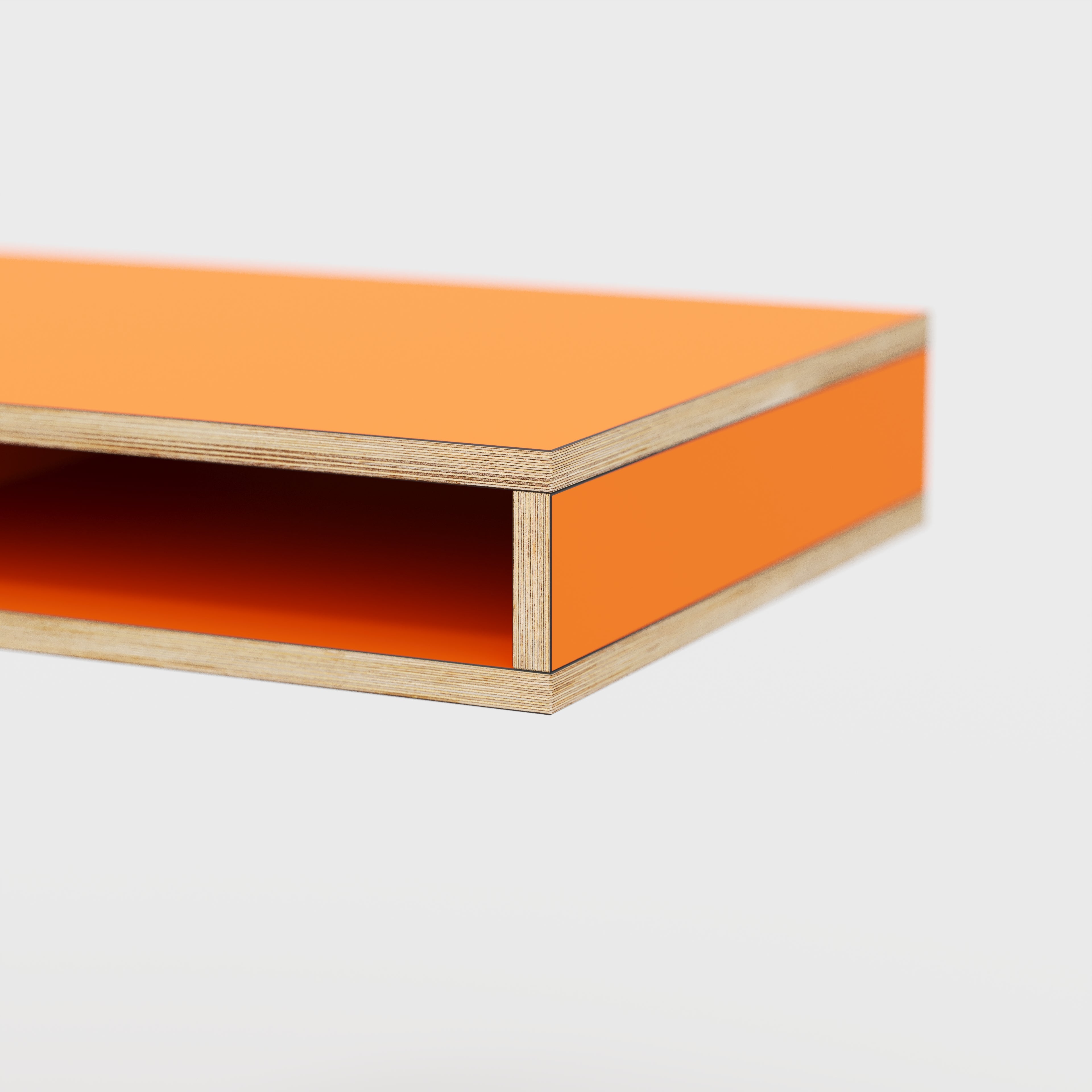 Plywood Desktop with Storage - Formica Levante Orange - 1200(w) x 600(d) x 150(h)
