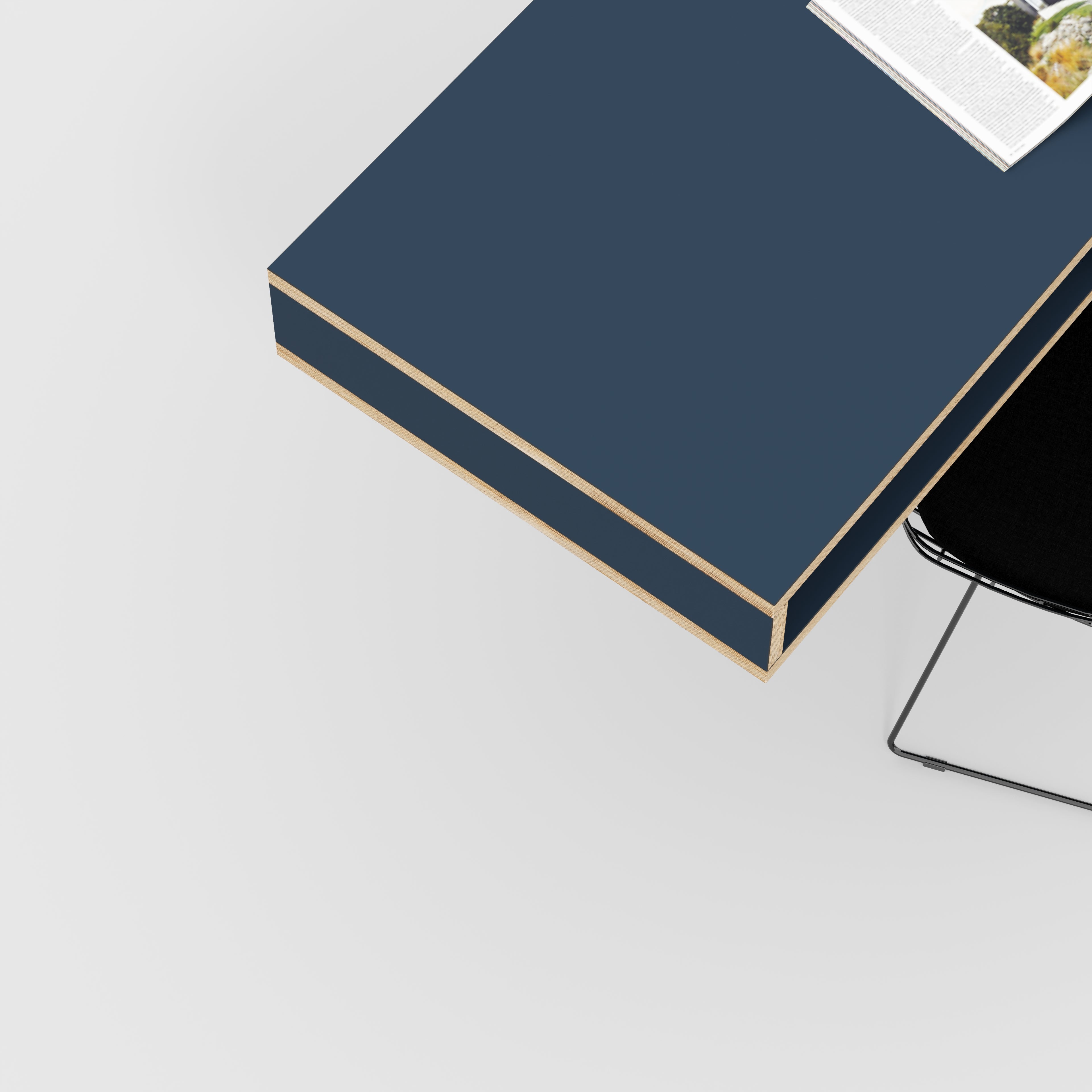 Plywood Desktop with Storage - Formica Night Sea Blue - 1200(w) x 600(d) x 150(h)