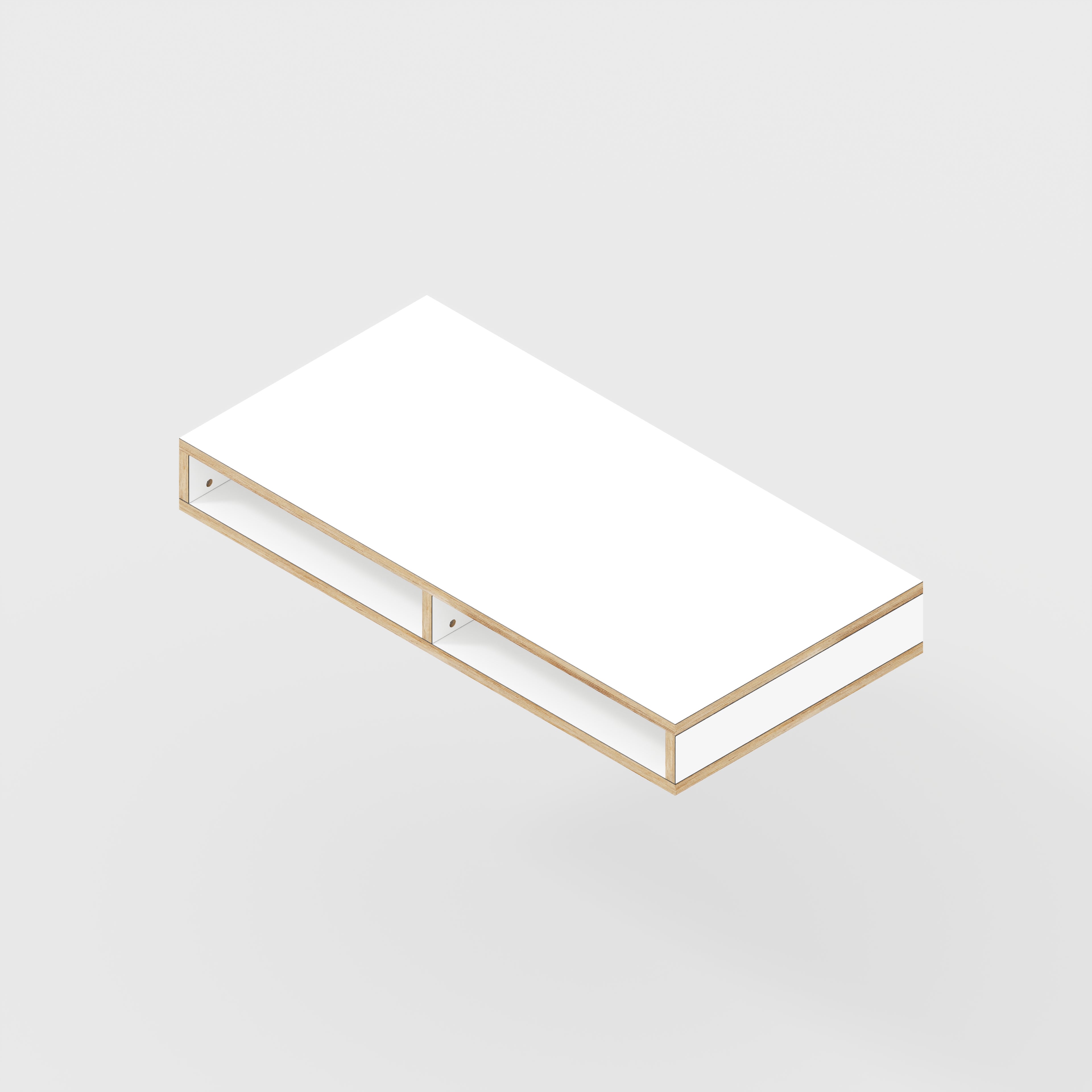 Plywood Desktop with Storage - Formica White - 1200(w) x 600(d) x 150(h)