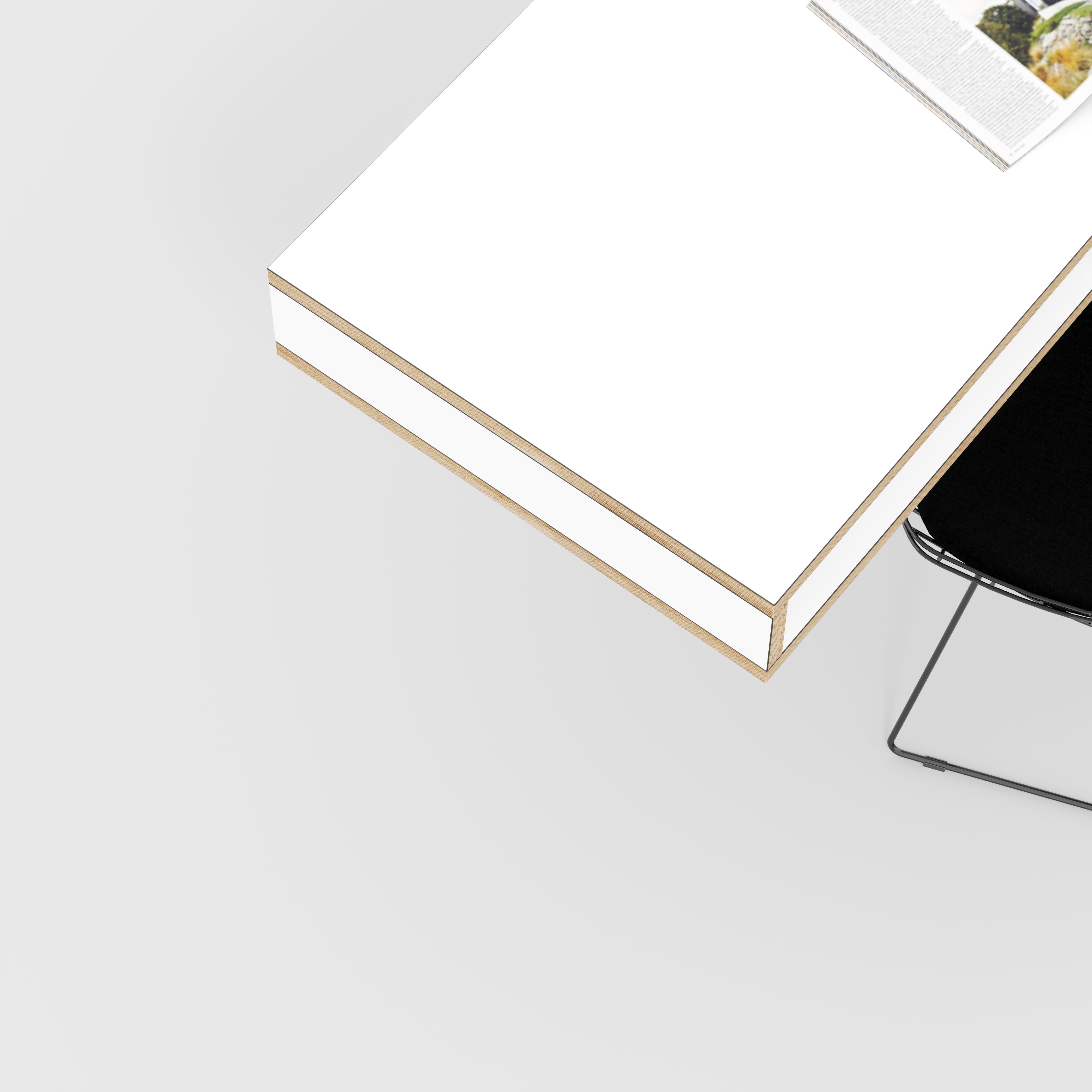 Plywood Desktop with Storage - Formica White - 1200(w) x 600(d) x 150(h)
