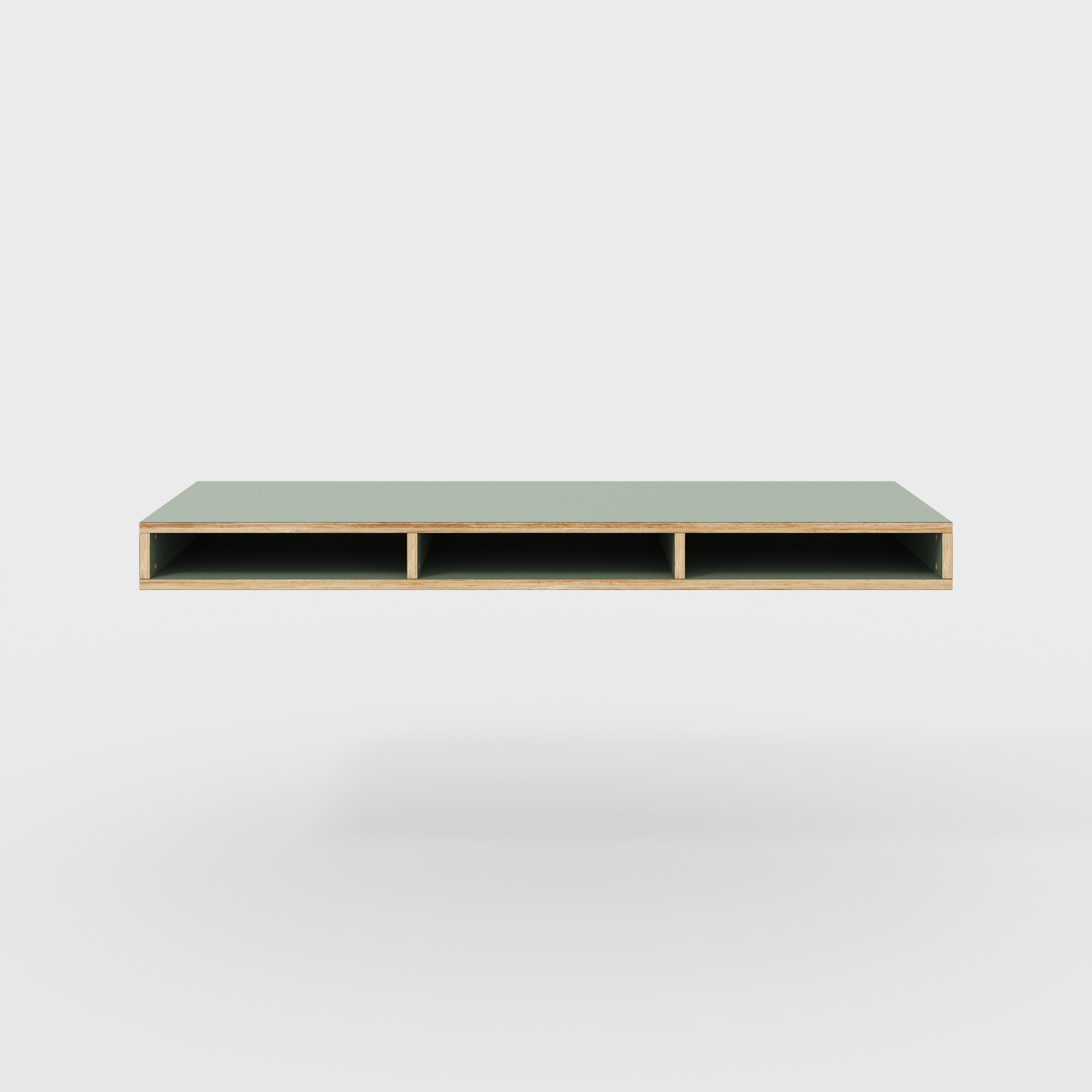 Plywood Desktop with Storage - Formica Green Slate - 1800(w) x 600(d) x 150(h)