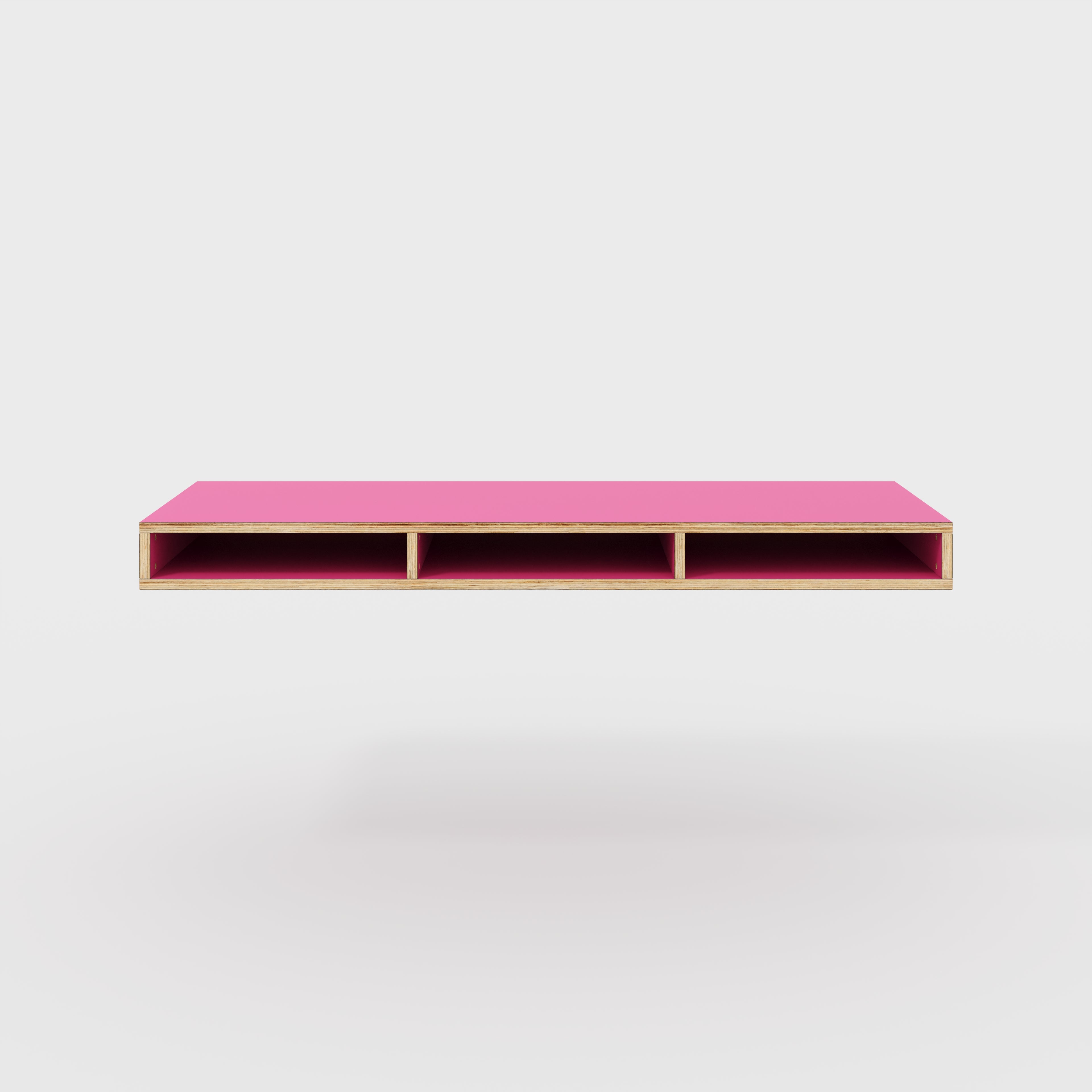 Plywood Desktop with Storage - Formica Juicy Pink - 1800(w) x 600(d) x 150(h)