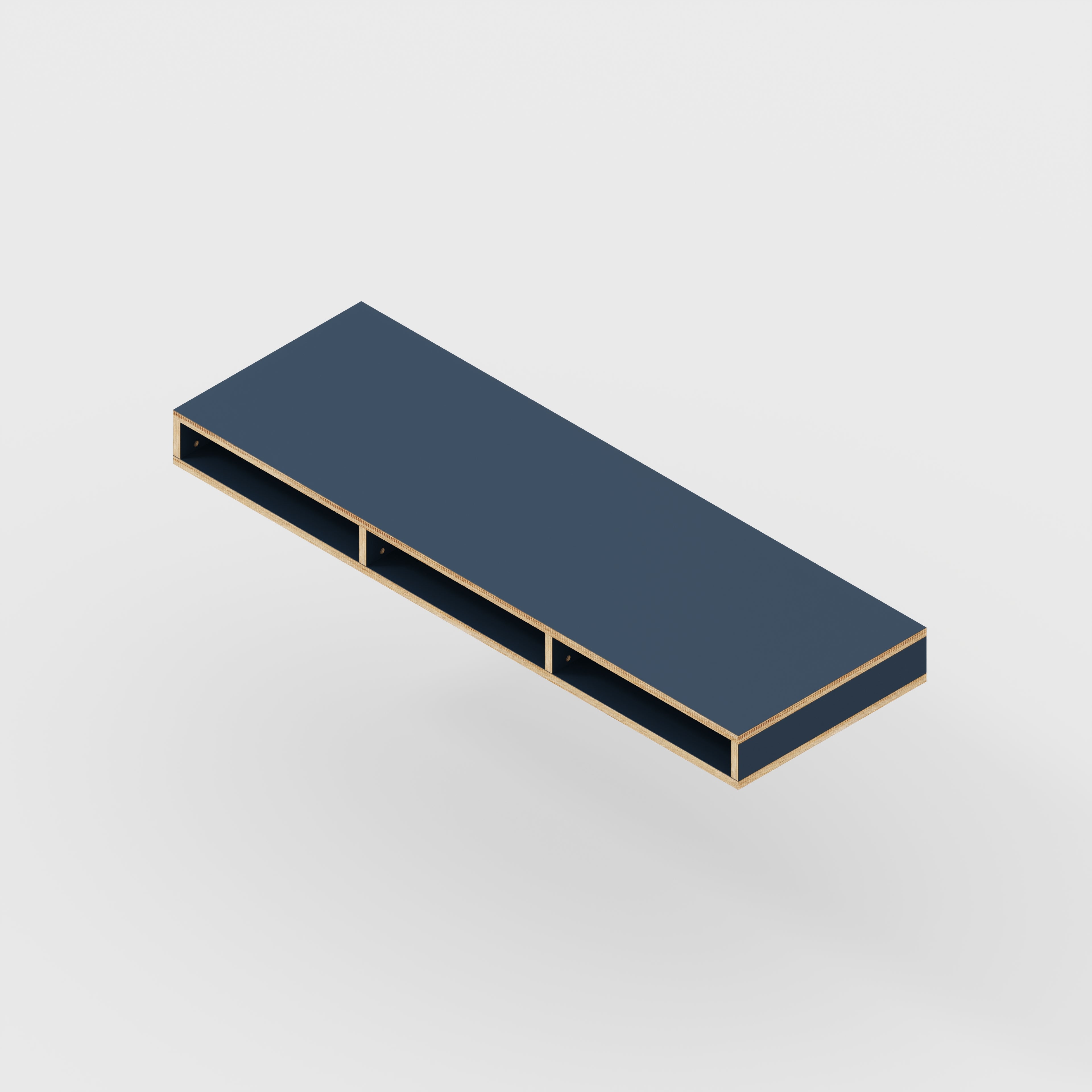 Plywood Desktop with Storage - Formica Night Sea Blue - 1800(w) x 600(d) x 150(h)