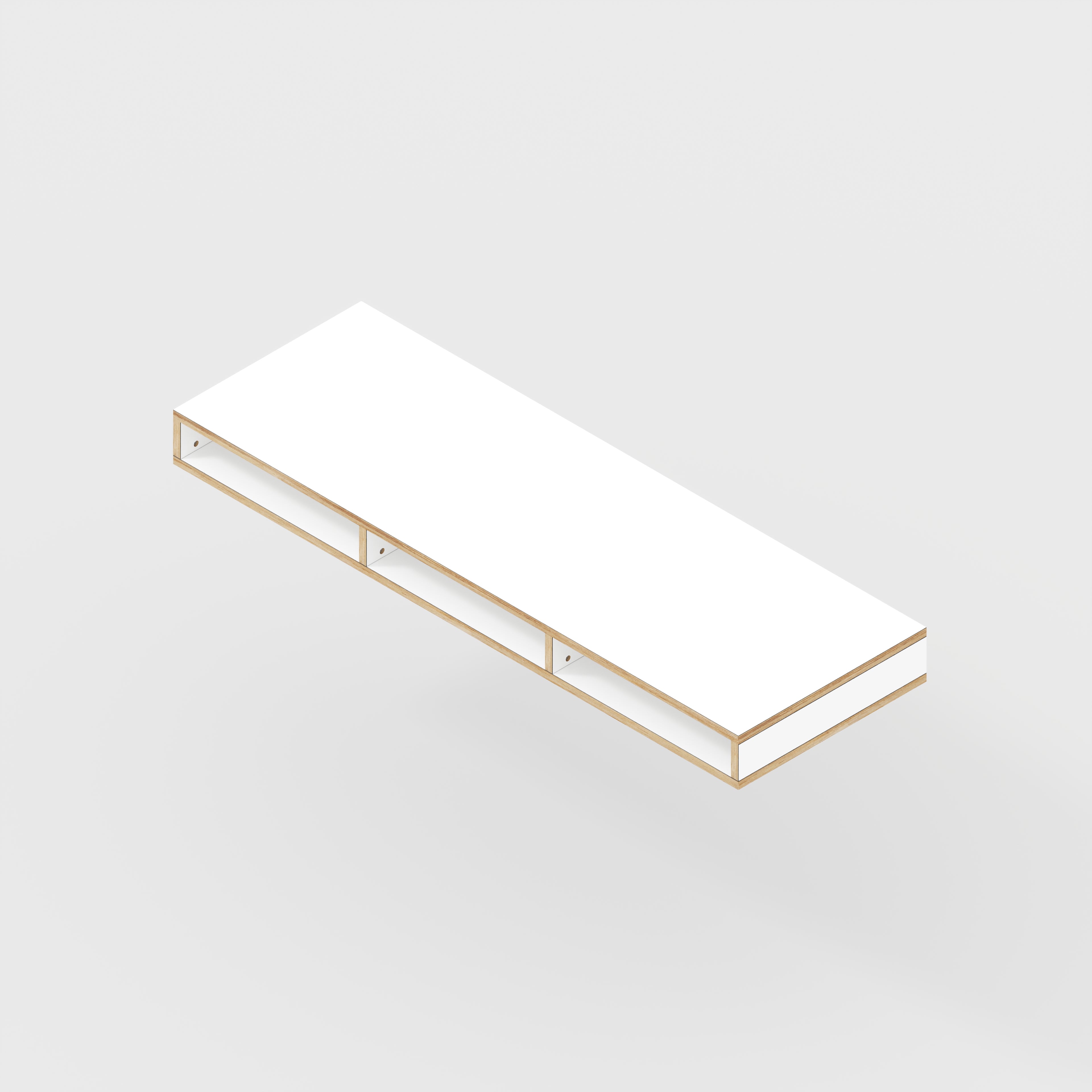 Plywood Desktop with Storage - Formica White - 1800(w) x 600(d) x 150(h)