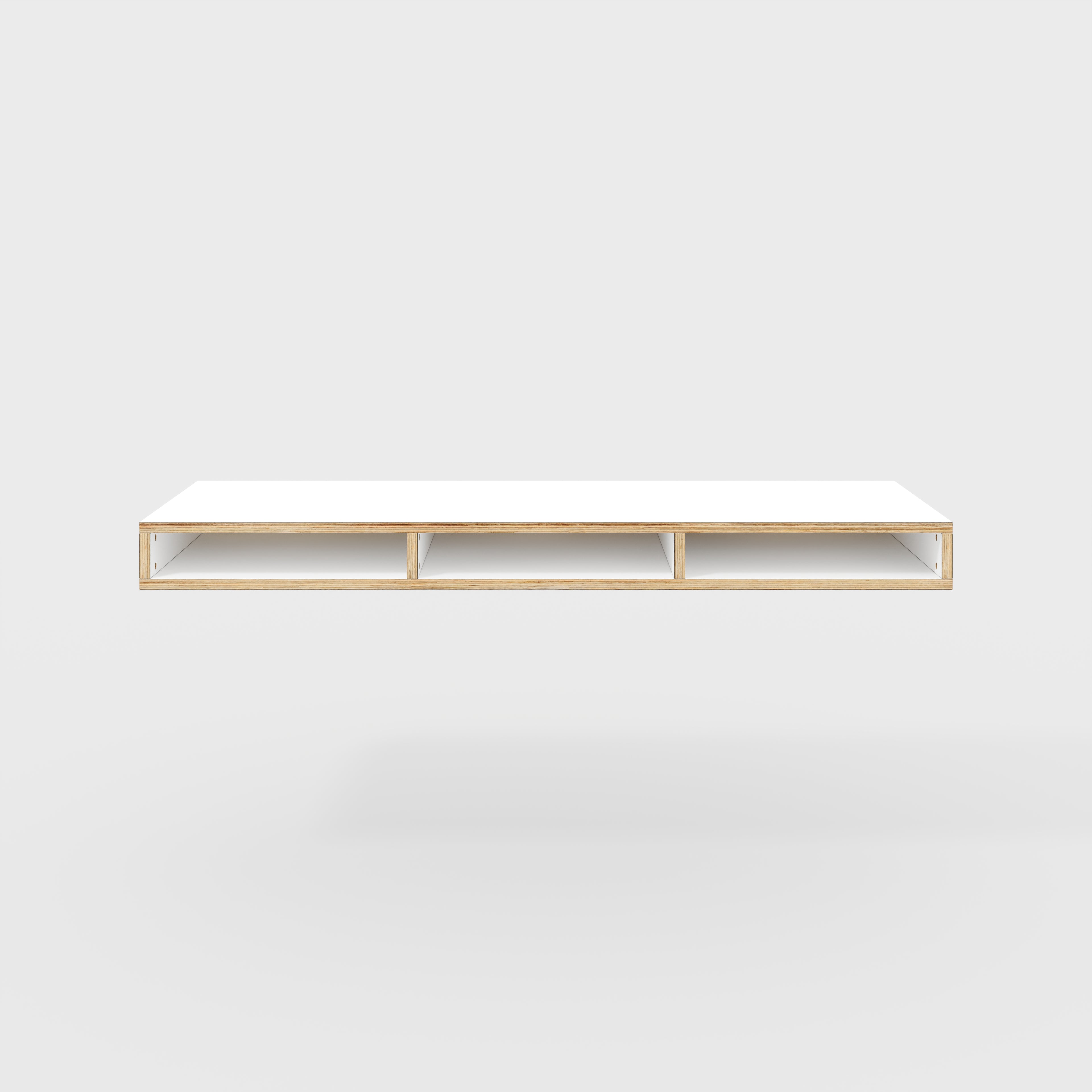 Plywood Desktop with Storage - Formica White - 1800(w) x 600(d) x 150(h)