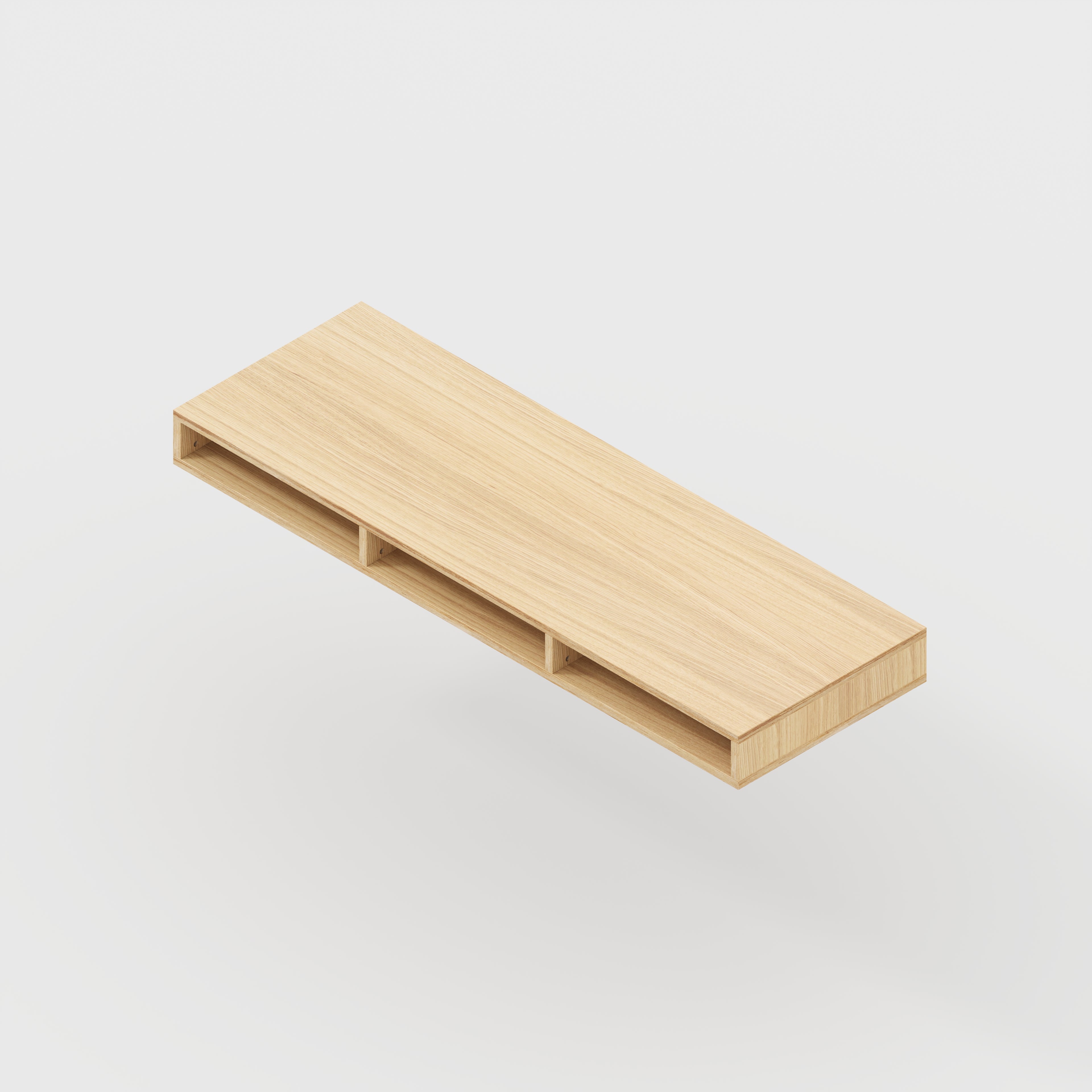 Plywood Desktop with Storage - Plywood Oak - 1800(w) x 600(d) x 150(h)