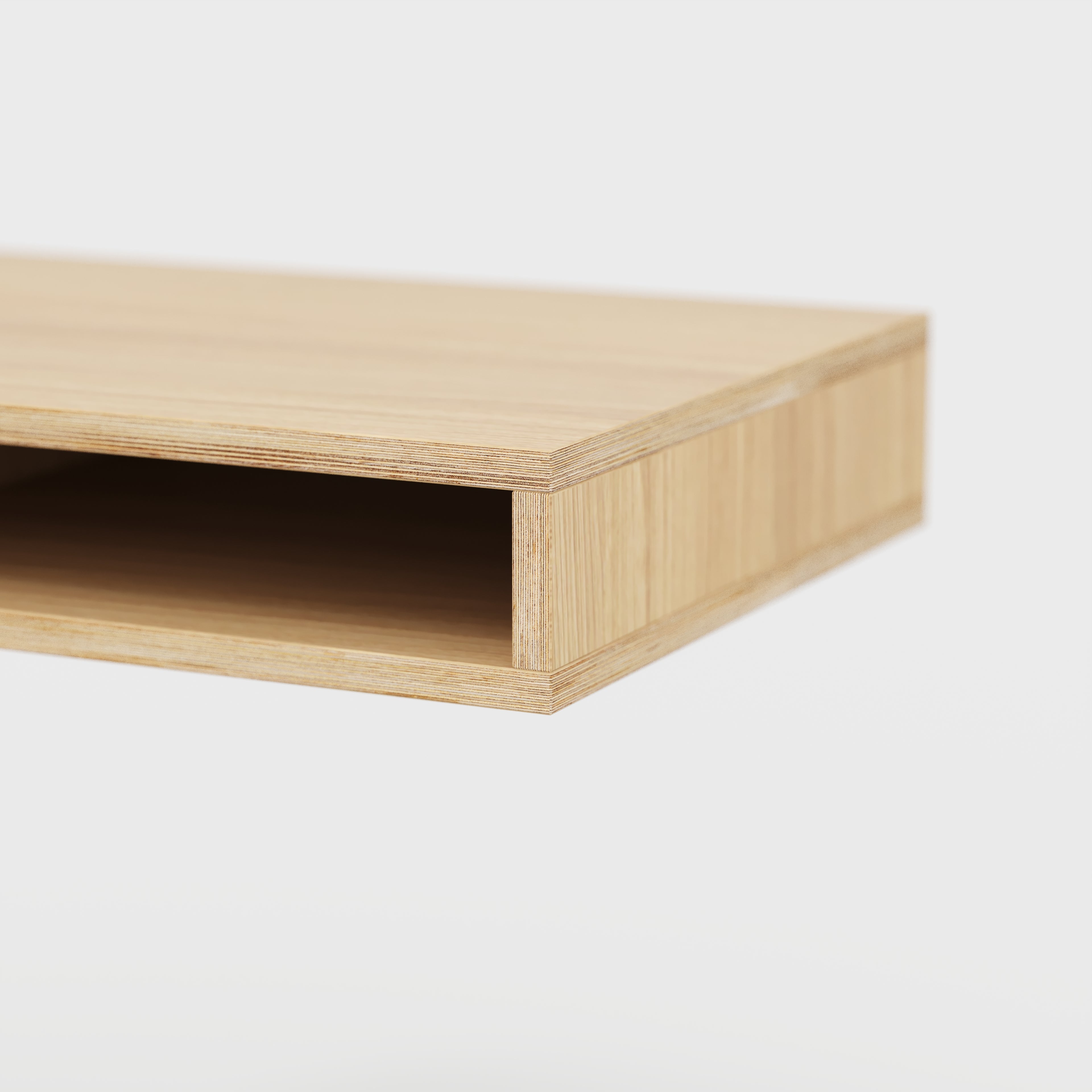 Plywood Desktop with Storage - Plywood Oak - 1800(w) x 600(d) x 150(h)