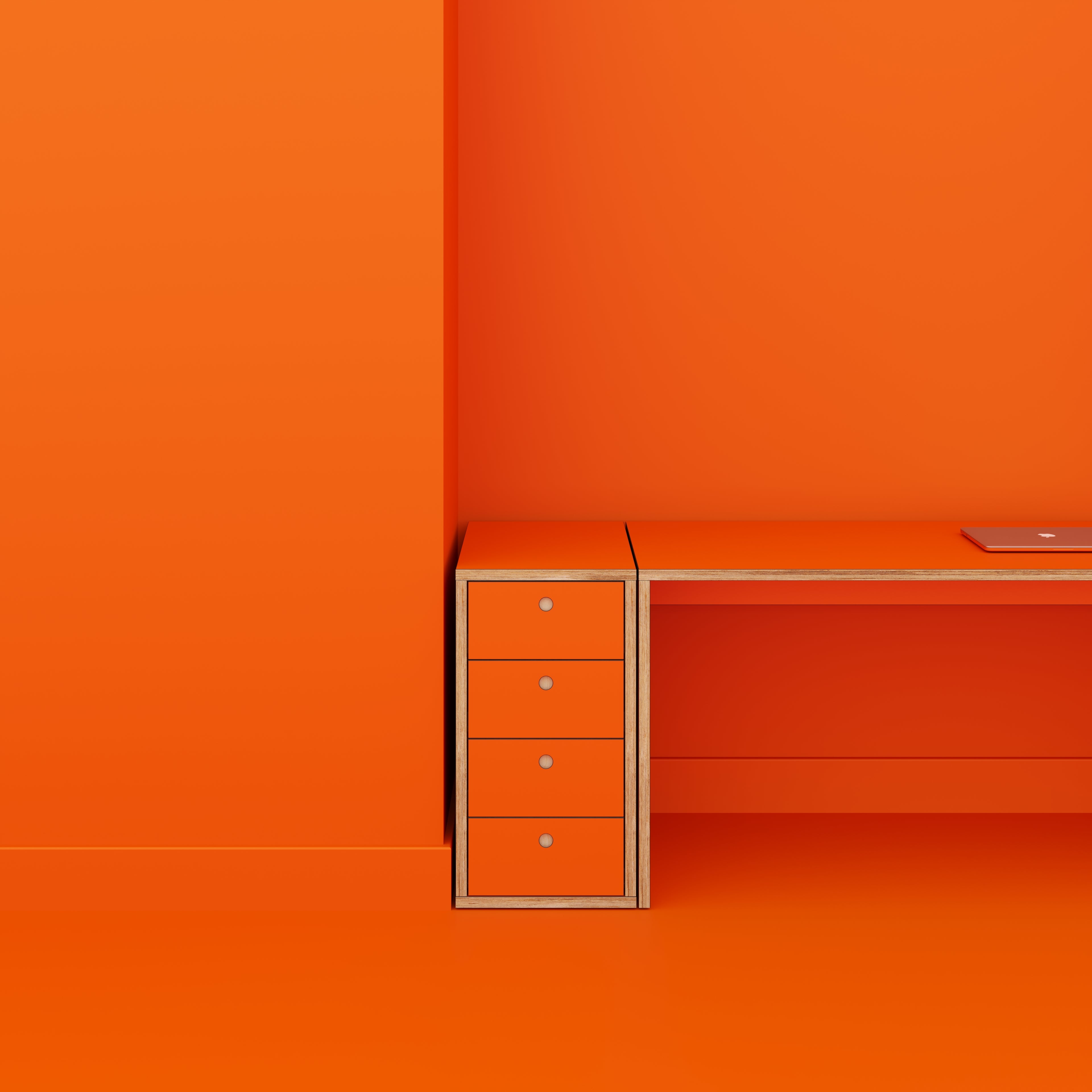 Drawer Unit - Formica Levante Orange - 400(w) x 600(d) x 750(h)