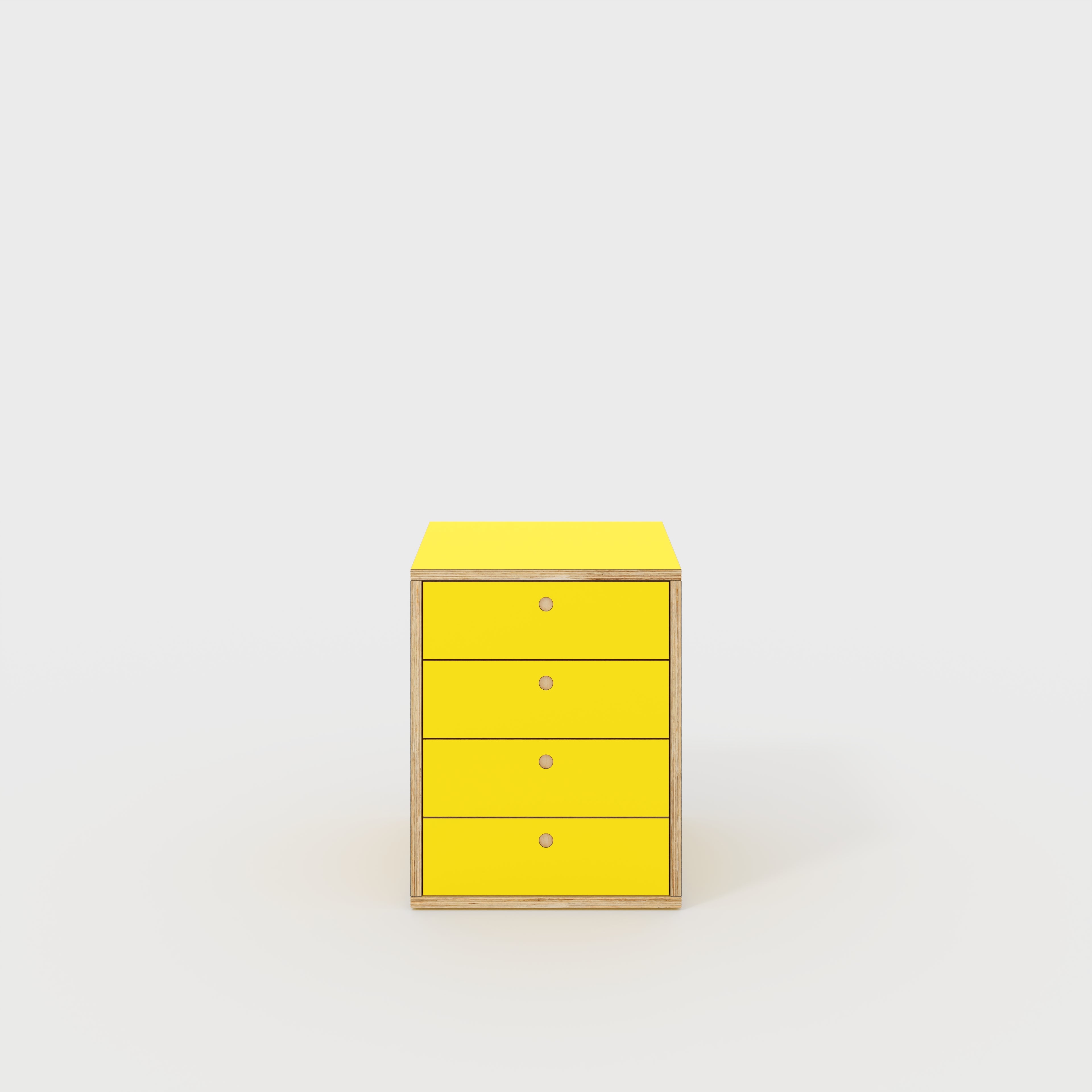 Drawer Unit - Formica Chrome Yellow - 600(w) x 600(d) x 750(h)