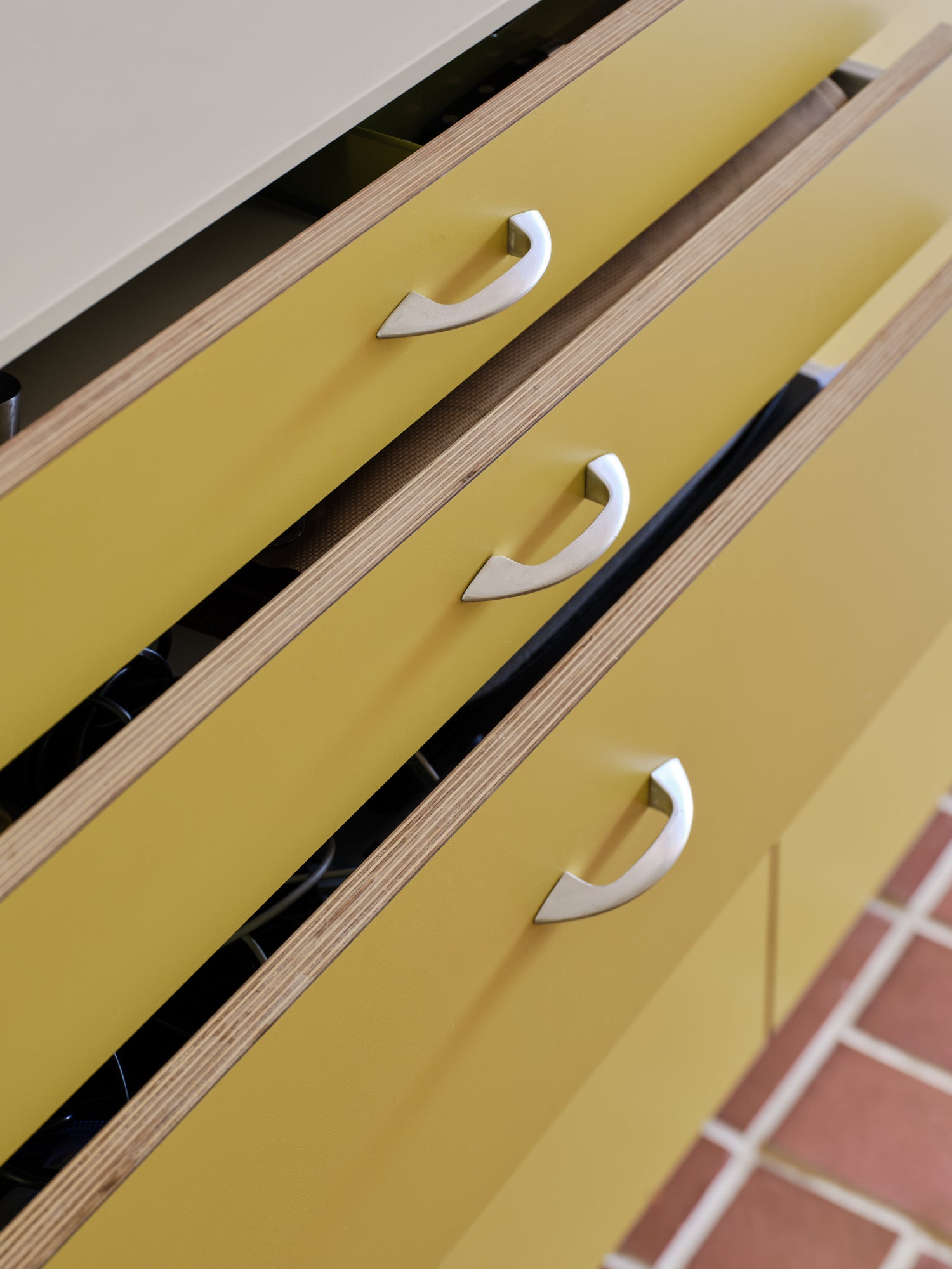 IKEA kitchen fronts yellow gold made in ply