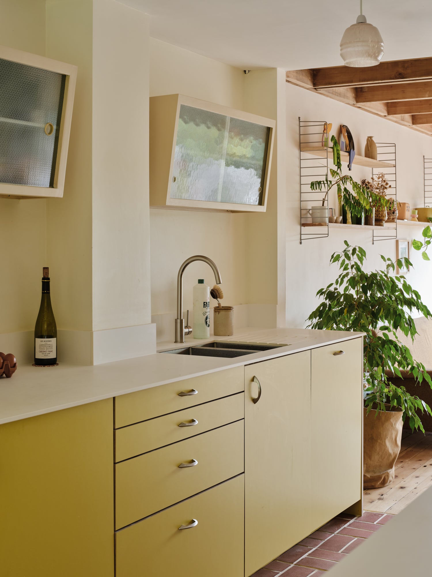 IKEA plywood kitchen fronts yellow gold made in ply